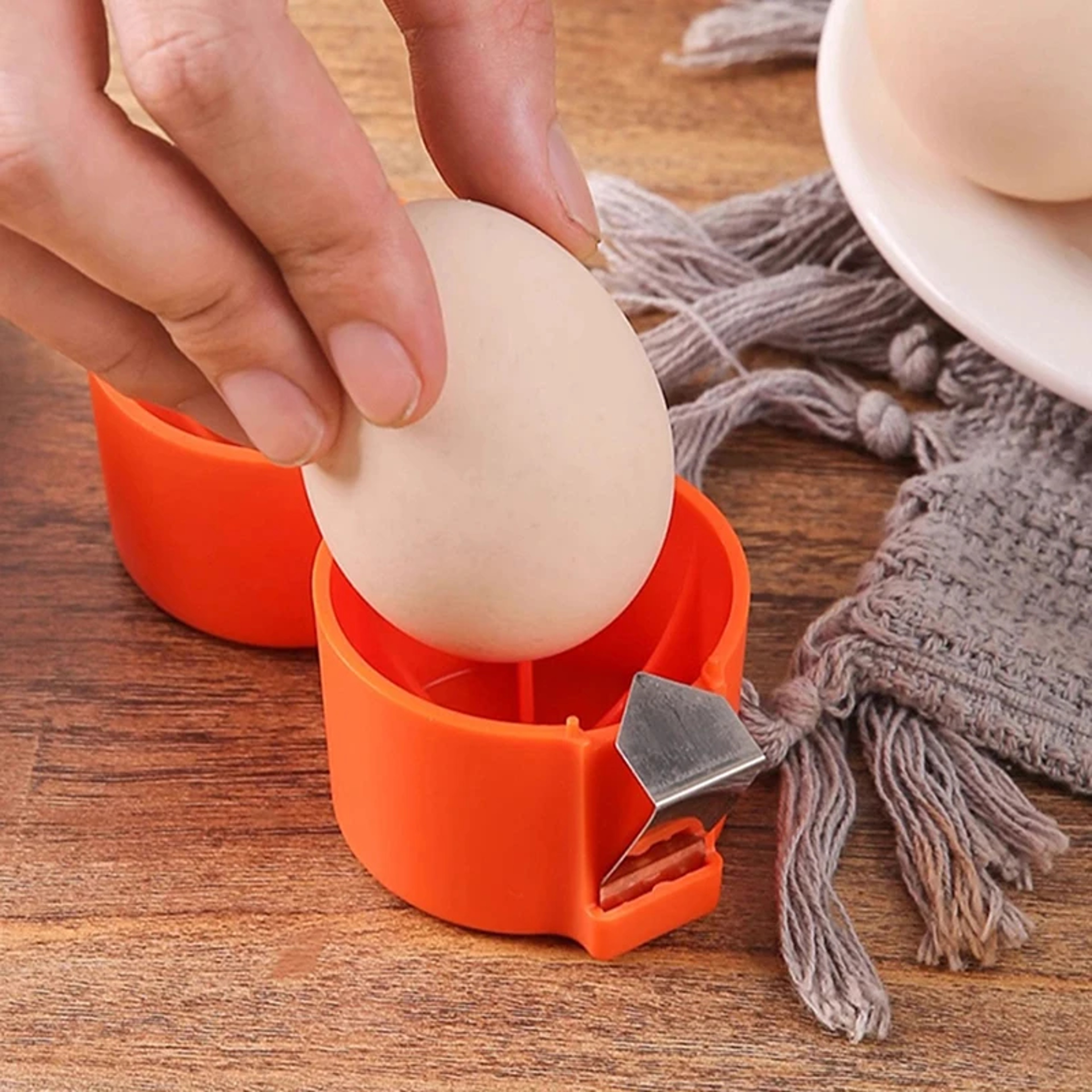 Egg Shell Cutter And Egg Cracker Tool With Egg Separator For Baking And Cooking 0