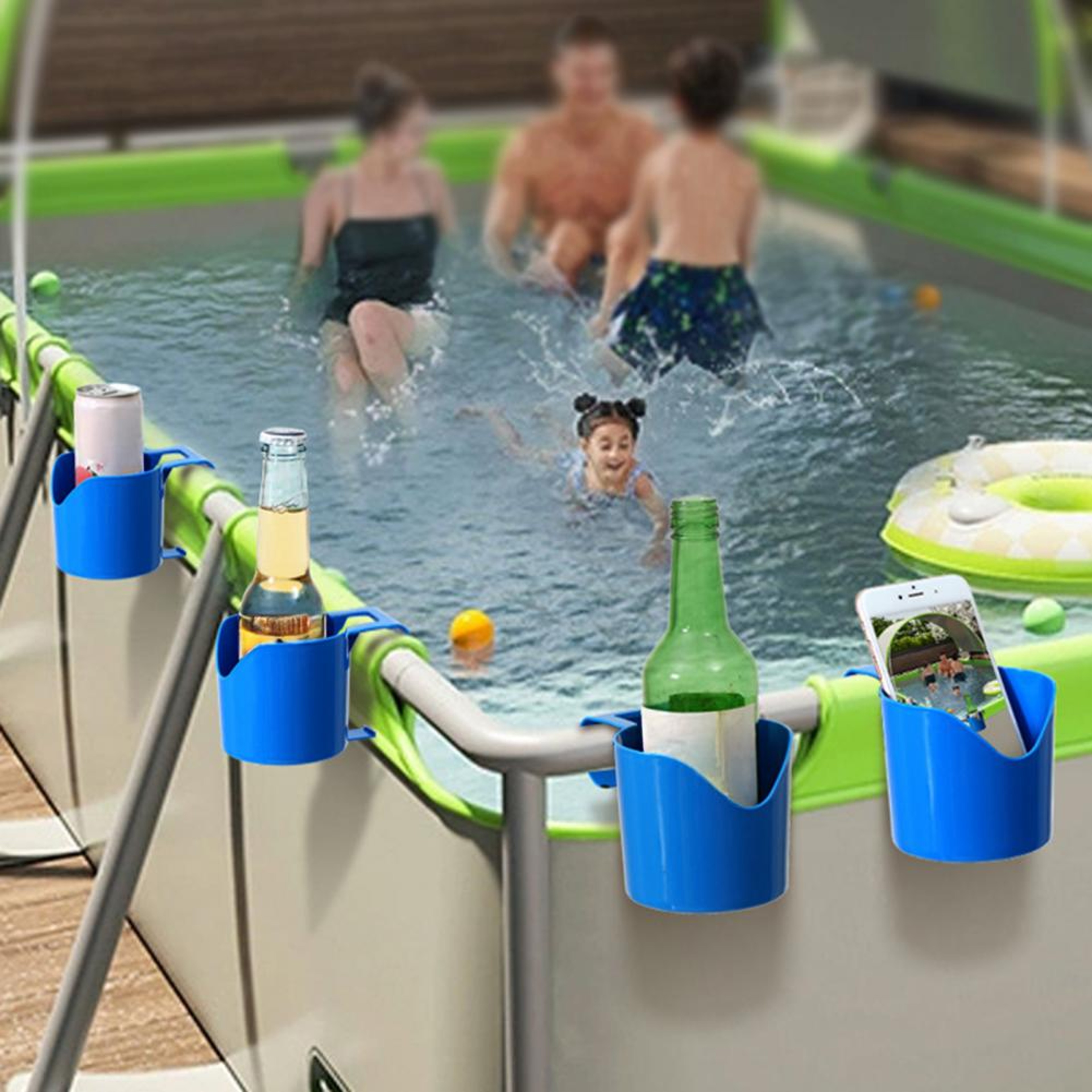 Floating Cup Holder Poolside Organizer For Drinks And Pool Accessories 1