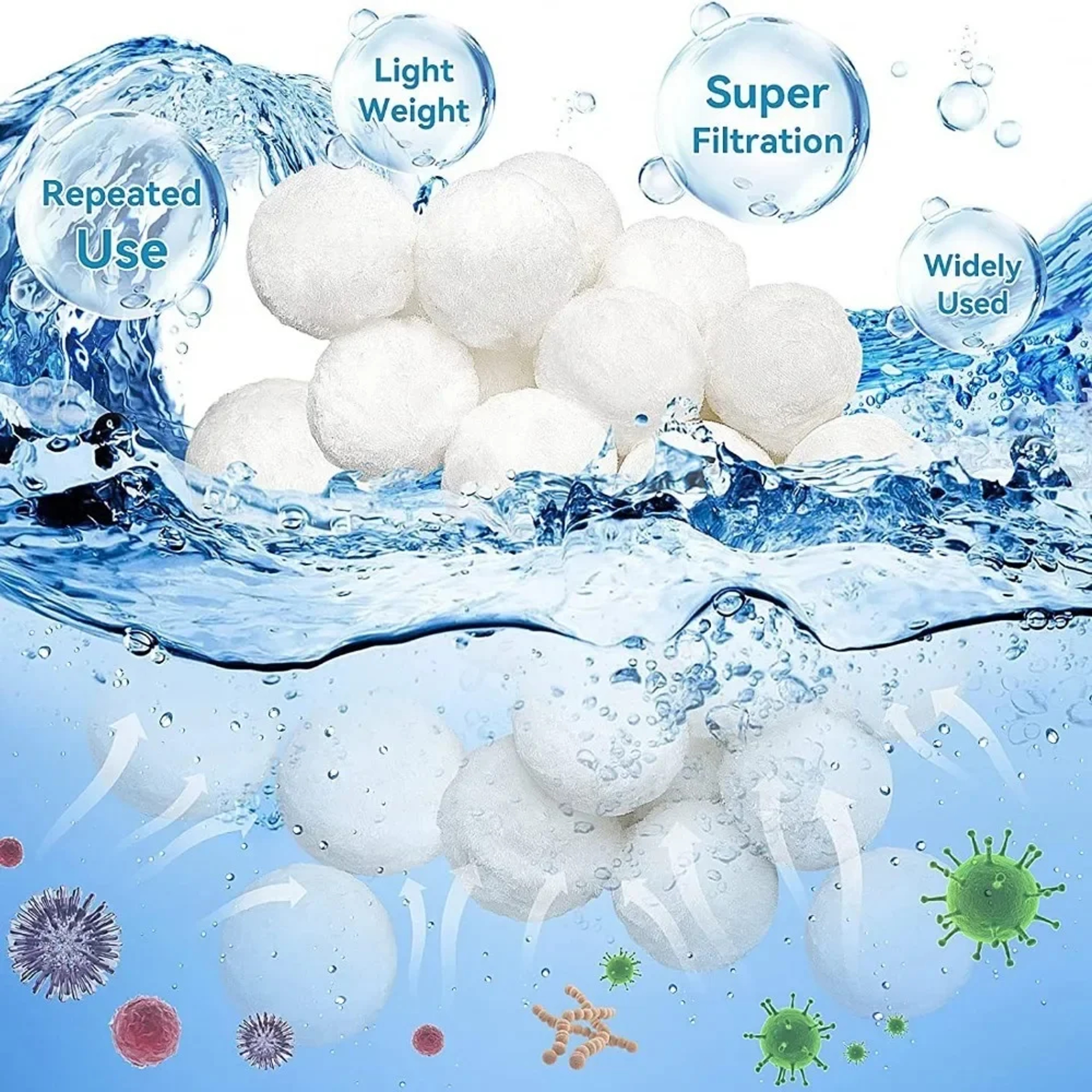 Pool Filter Balls Reusable Fiber Filter Media For Pools And Aquariums 2