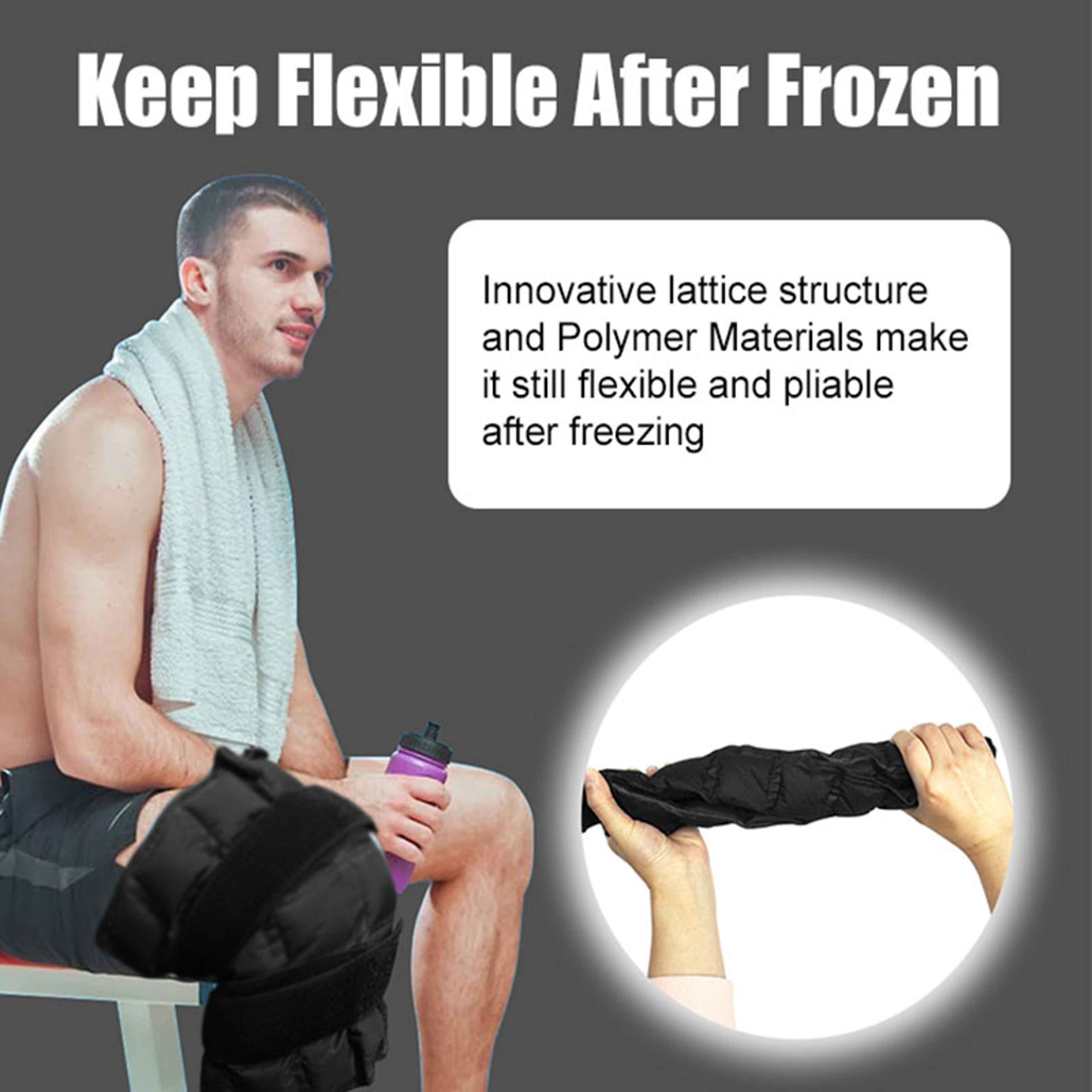 Reusable Hot and Cold Therapy Ice Pack Knee Wrap for Pain Relief and Recovery – view 3