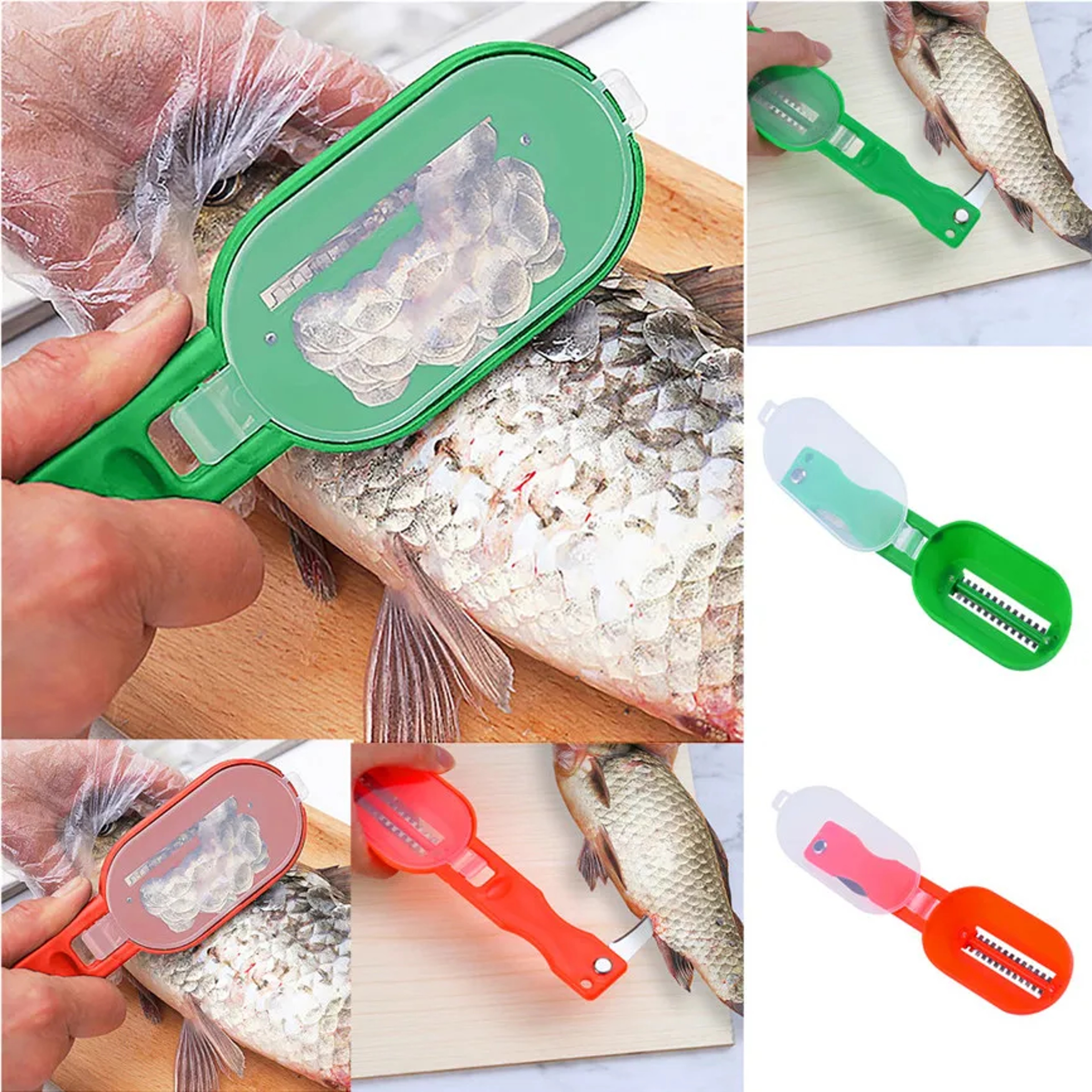 Fish Scale Remover Scraper With Vegetable Peeler Folding Cleaning Knife 1