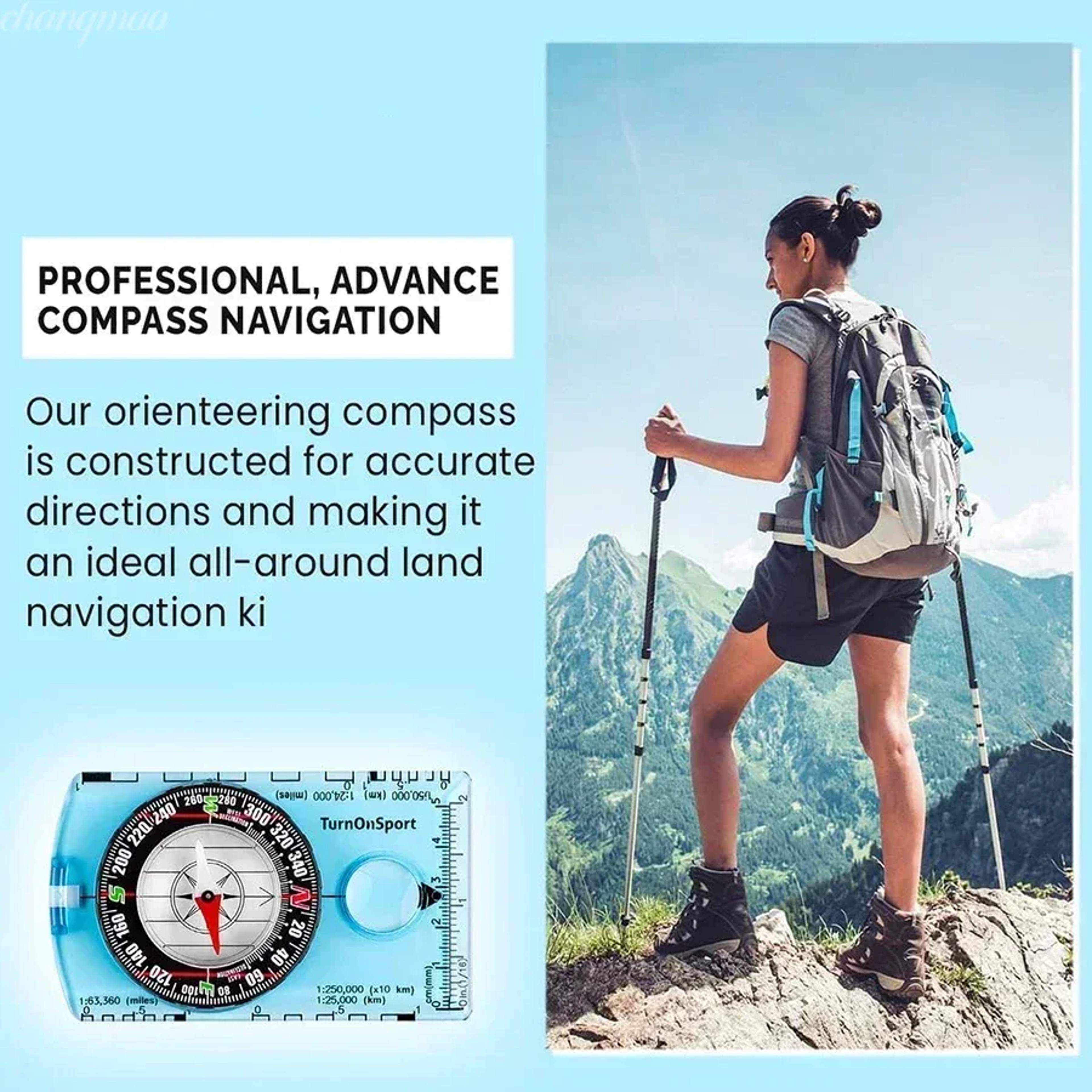 Waterproof Orienteering Compass for Hiking and Map Reading – view 4