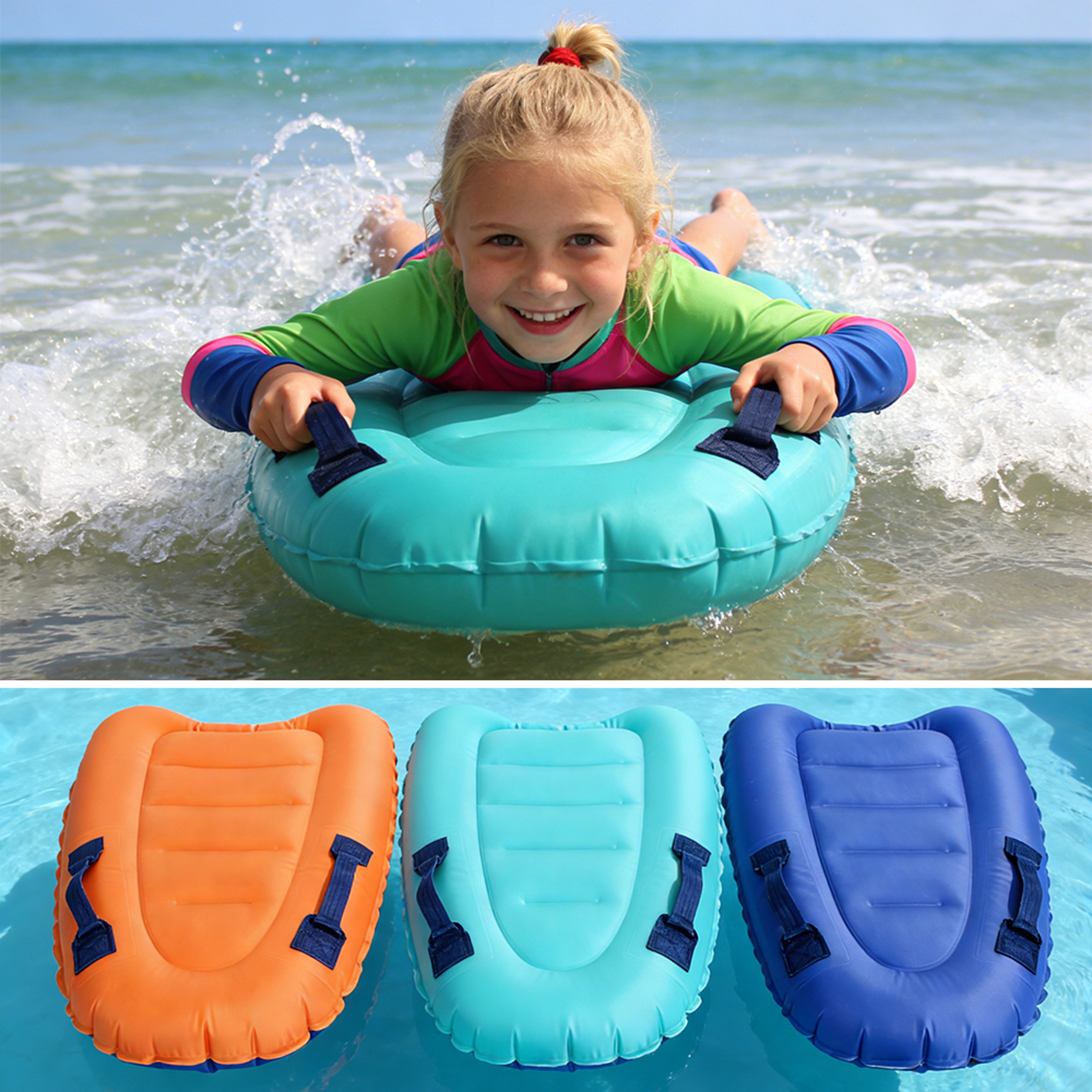 Portable Inflatable Bodyboard For Beach Pool And Water Slide Fun 0