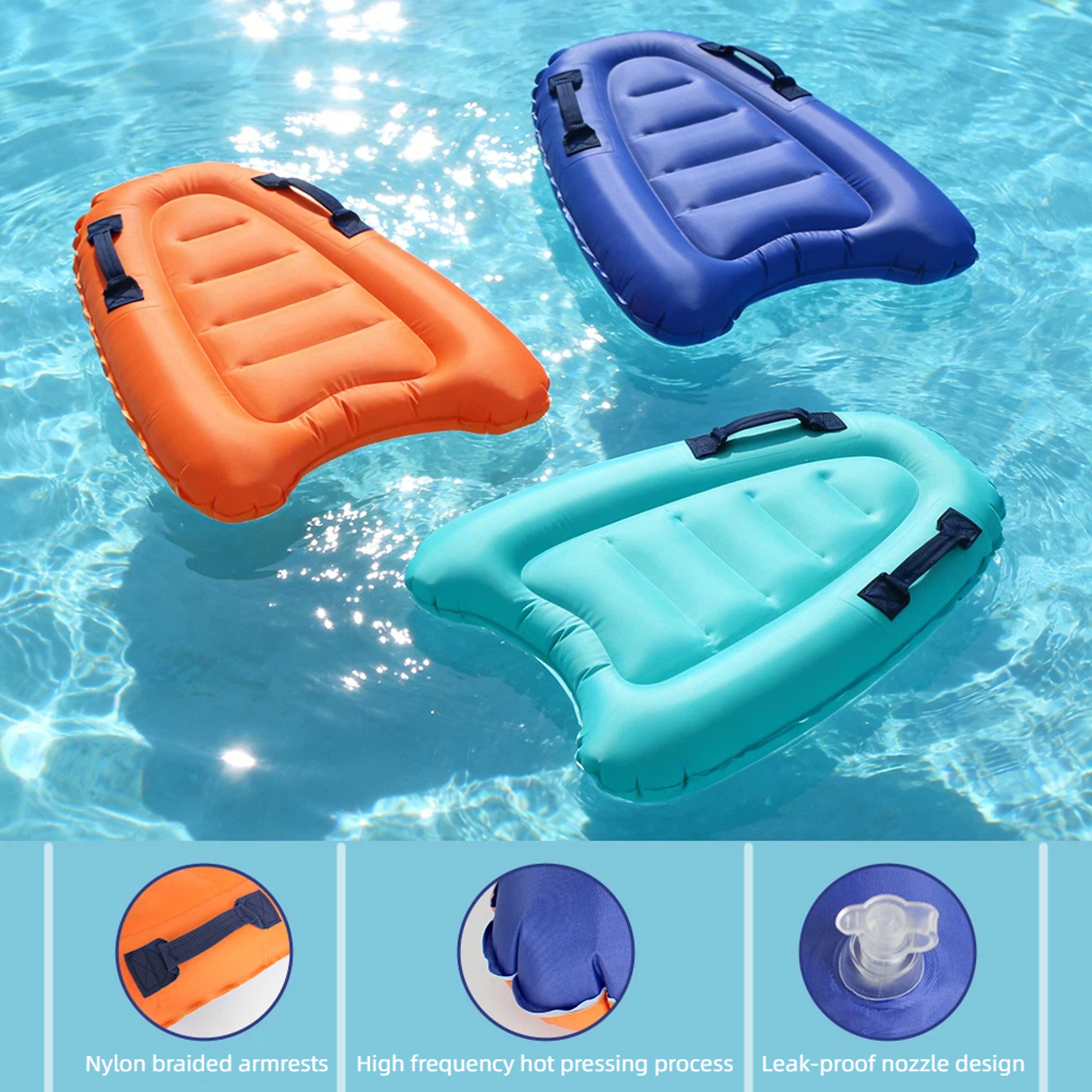 Portable Inflatable Bodyboard For Beach Pool And Water Slide Fun 4