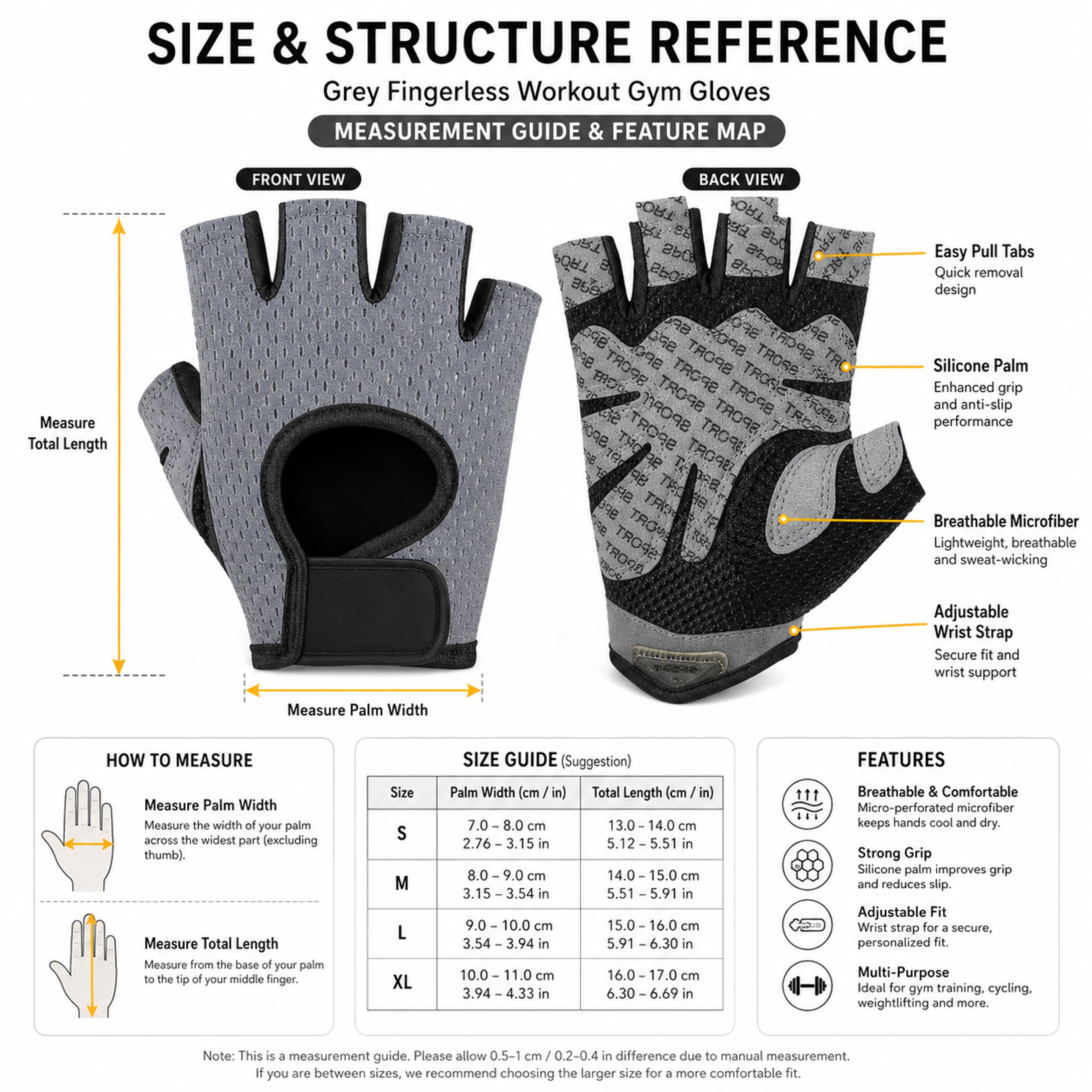 Breathable Weightlifting Gloves with Non Slip Padded Palms – view 5