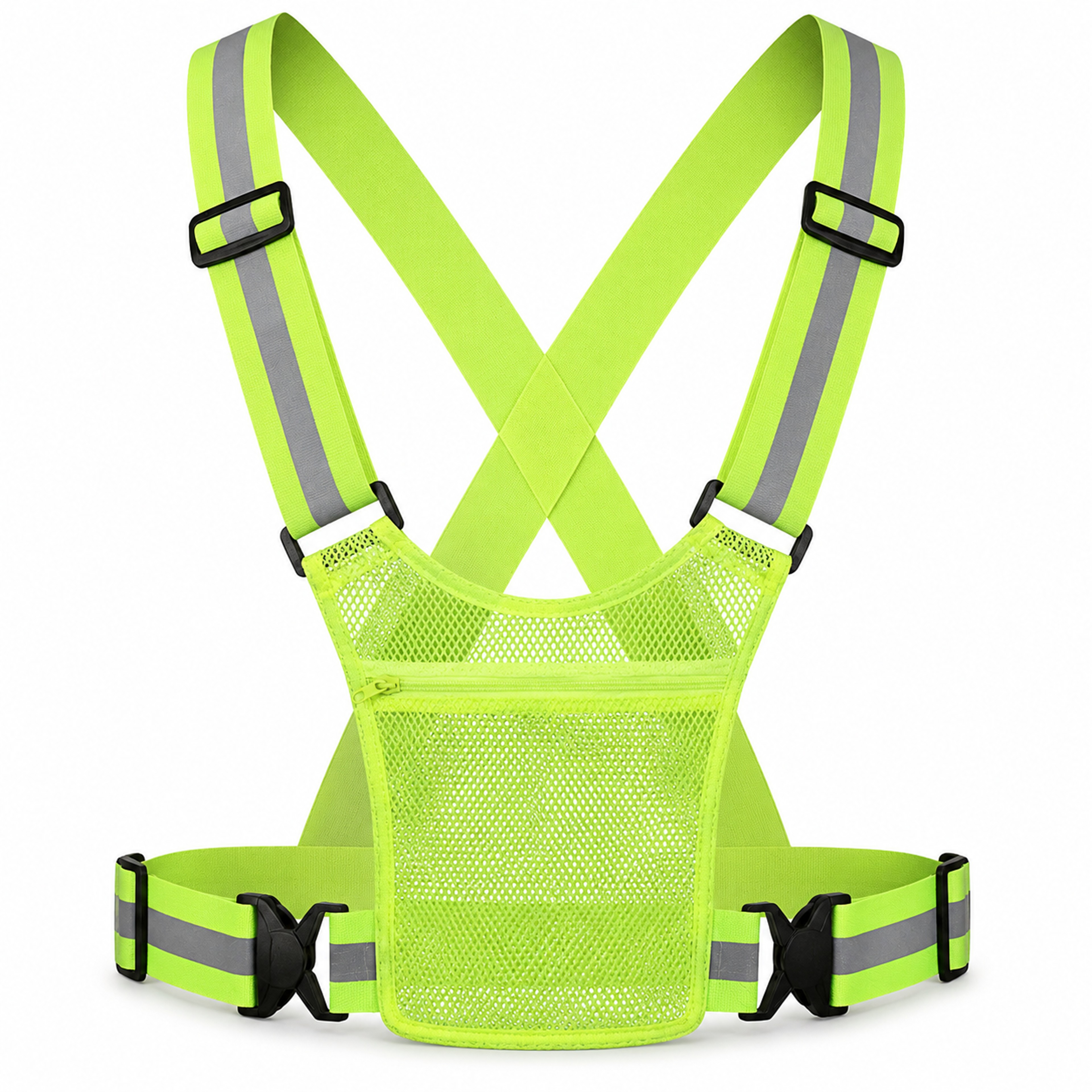 Reflective Running Vest with Phone Pocket and Adjustable Fit – view 1
