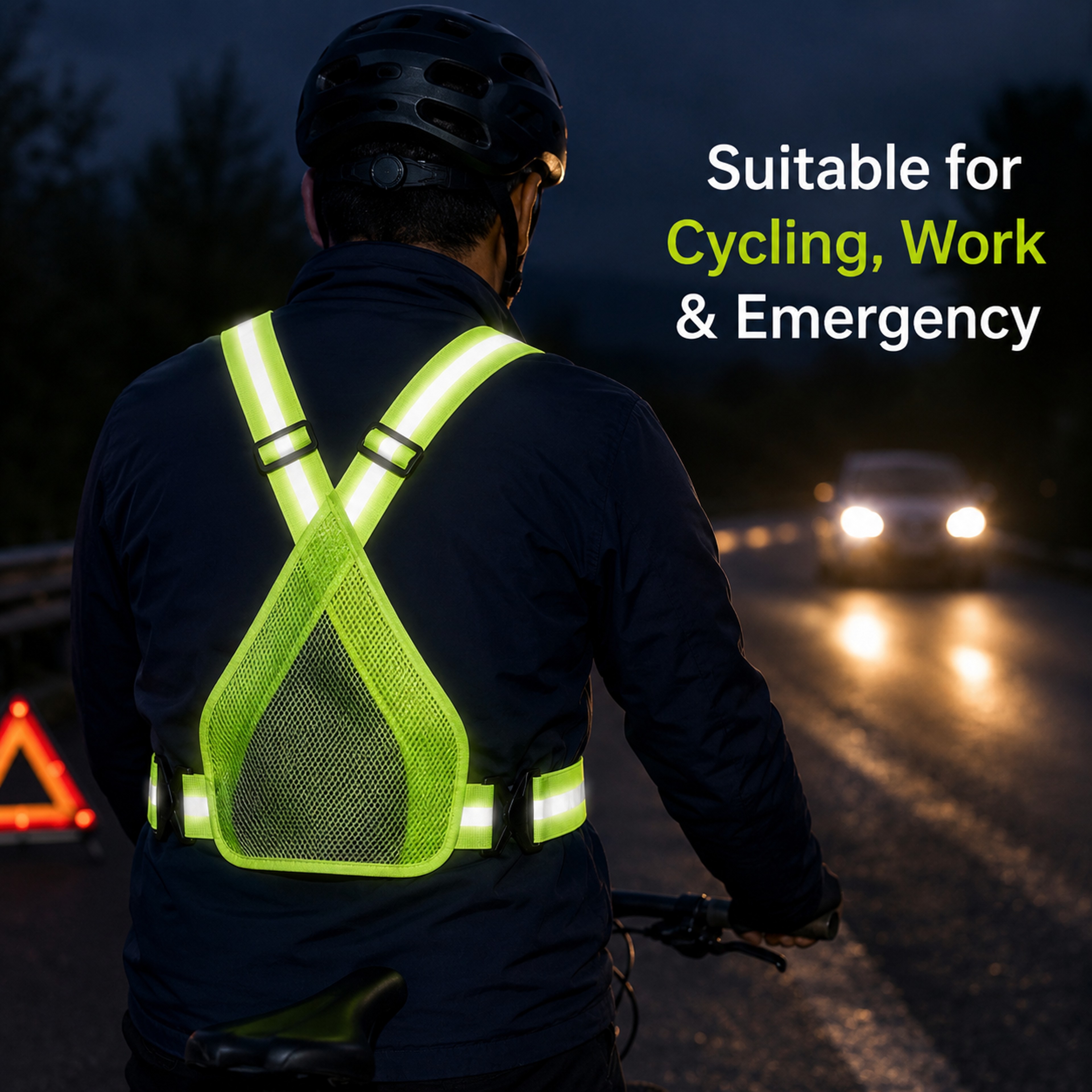 Reflective Running Vest with Phone Pocket and Adjustable Fit – view 2