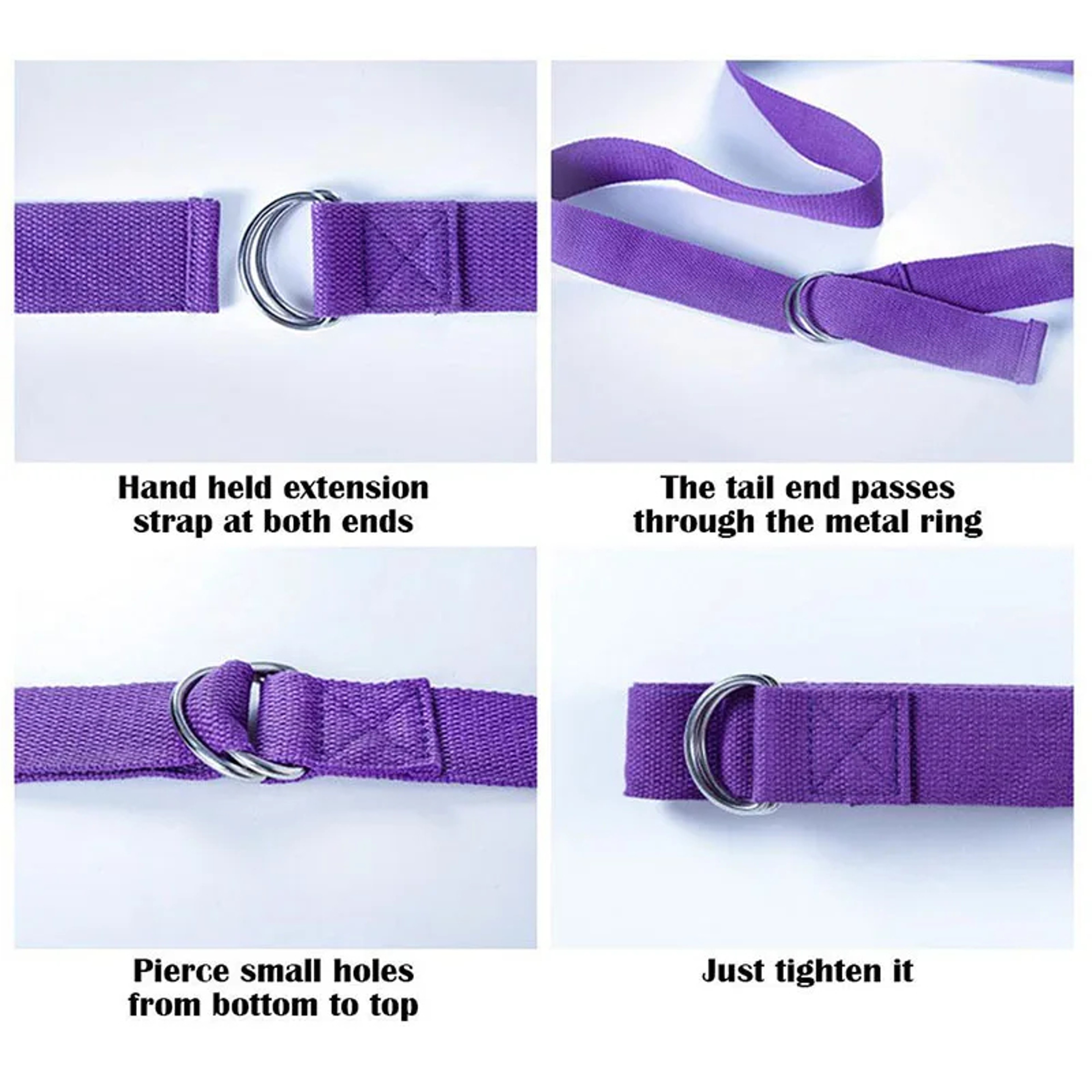 Cotton Yoga Strap With D Ring For Stretching And Flexibility 5