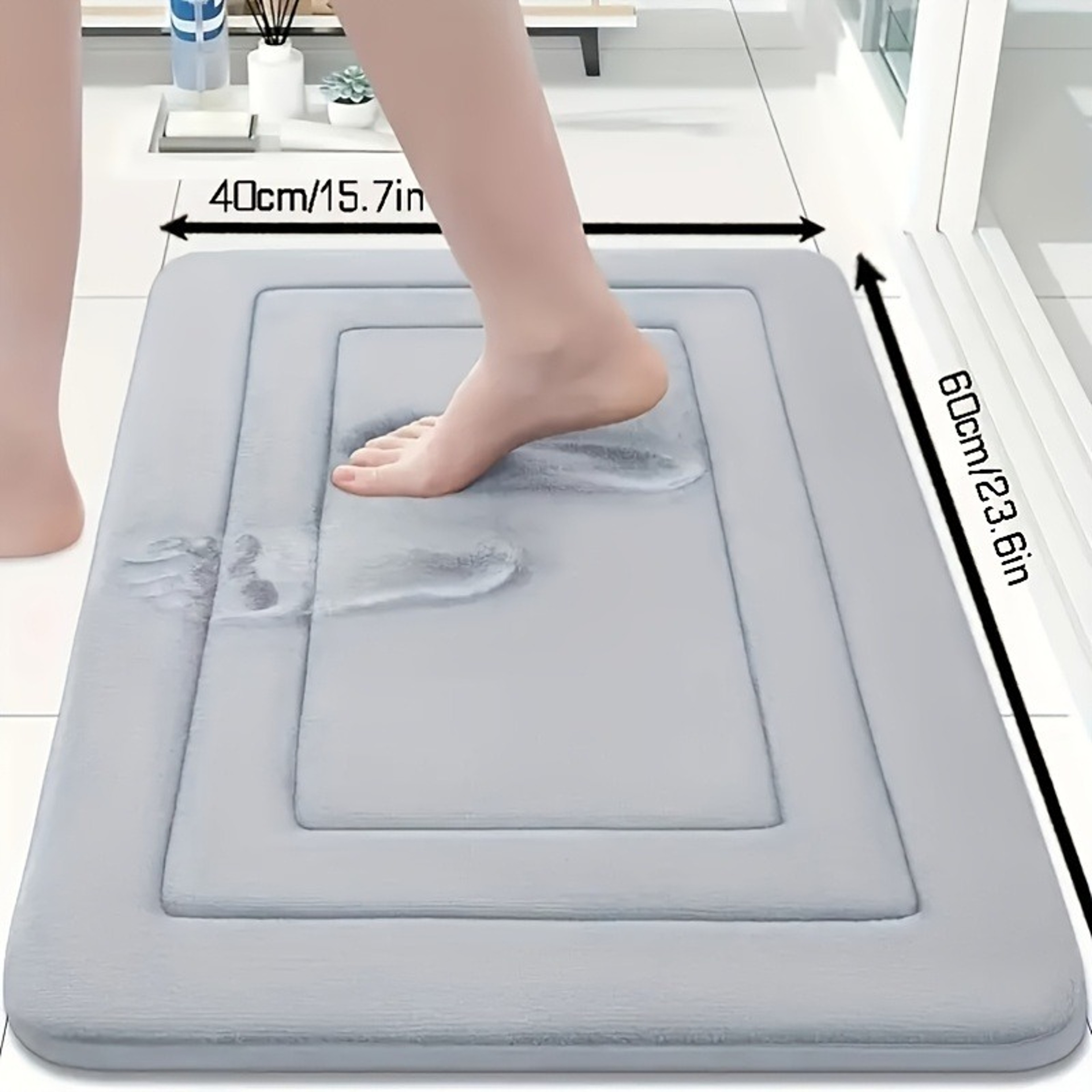 Absorbent Non Slip Bath Mat Soft Comfortable Floor Pad for Bathroom Bedroom Living Room – view 3