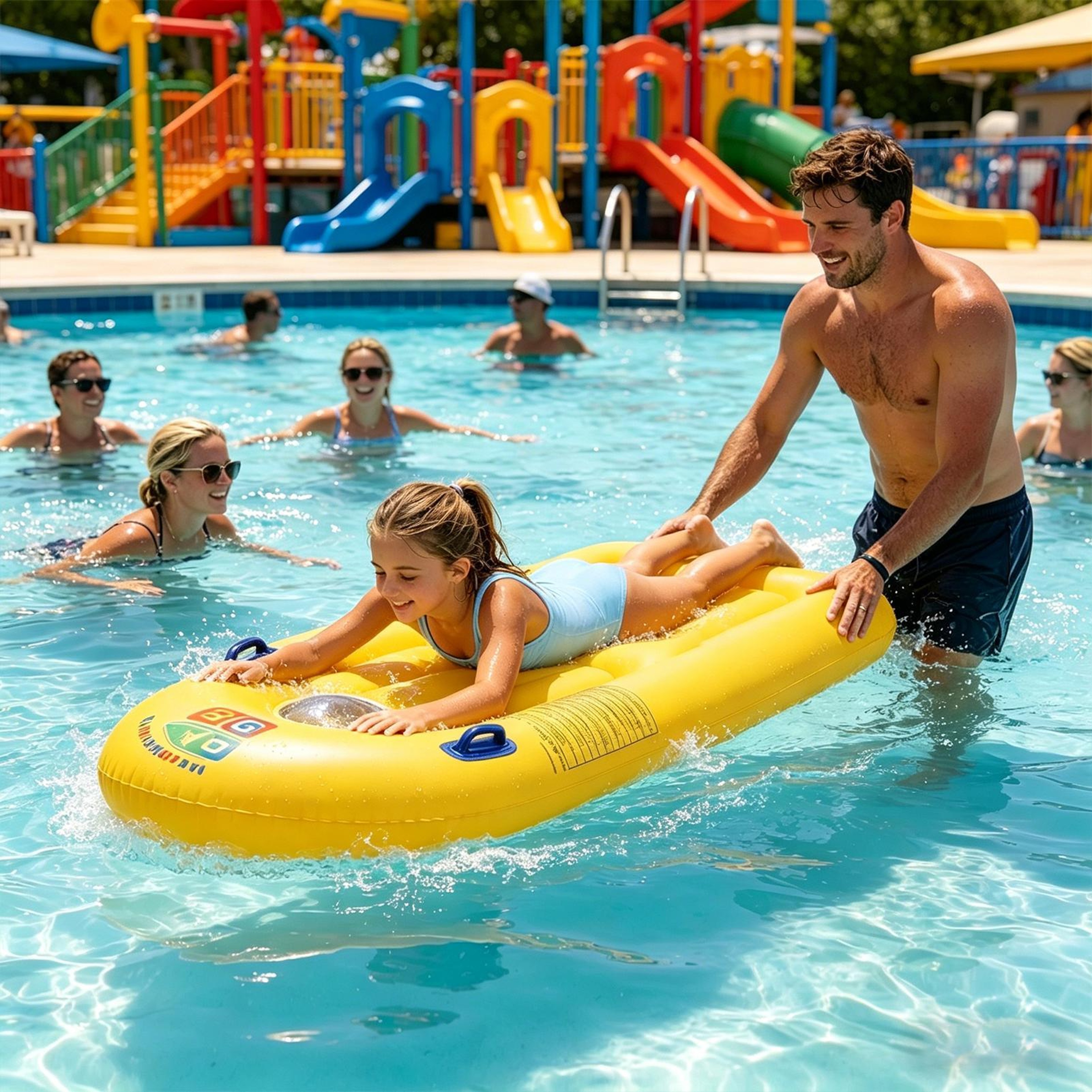 Inflatable Kids Surf Board With Handles For Beach Pool Water Fun 1
