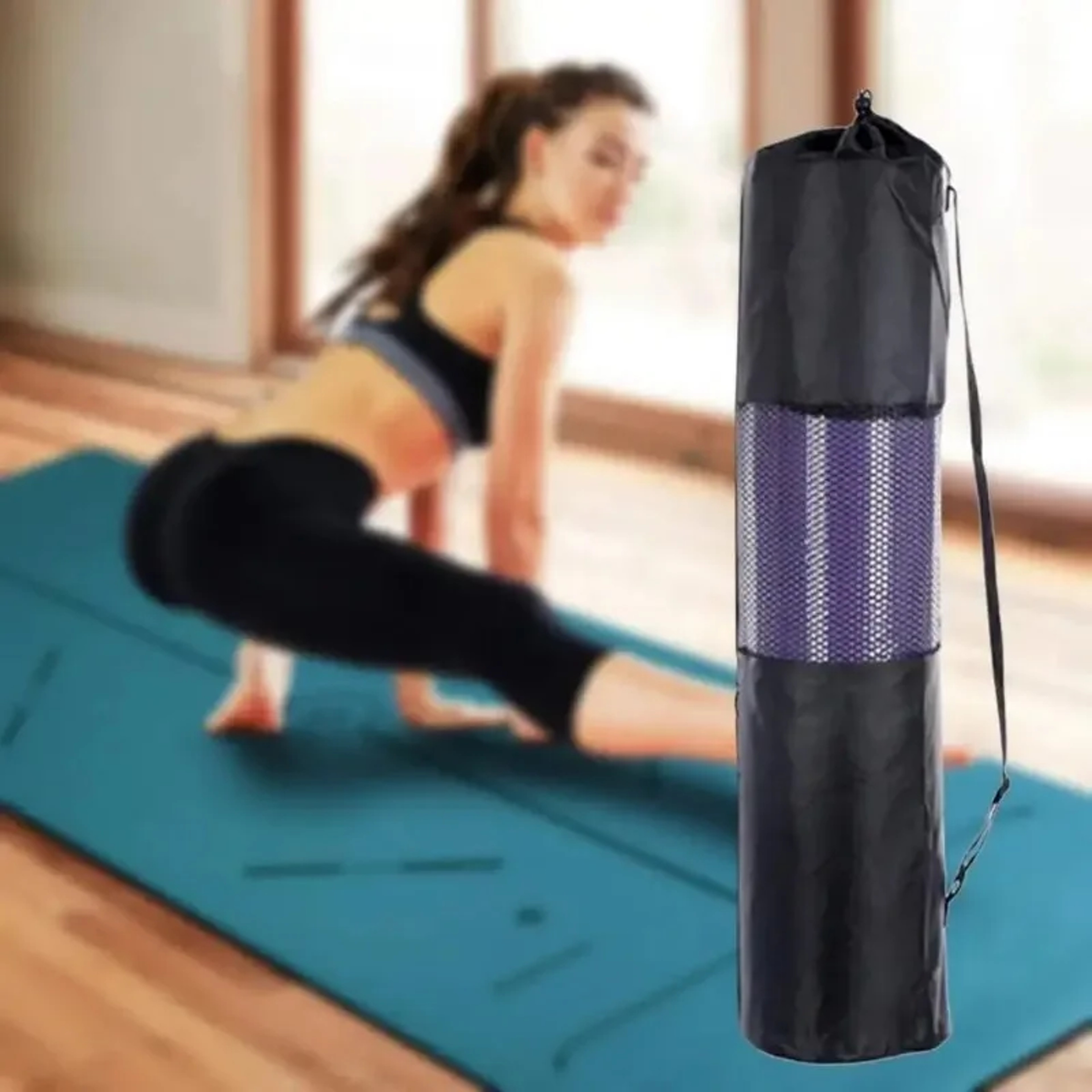 Eco Friendly Yoga Mat Bag With Adjustable Carry Sling For Gym And Home Workouts 0