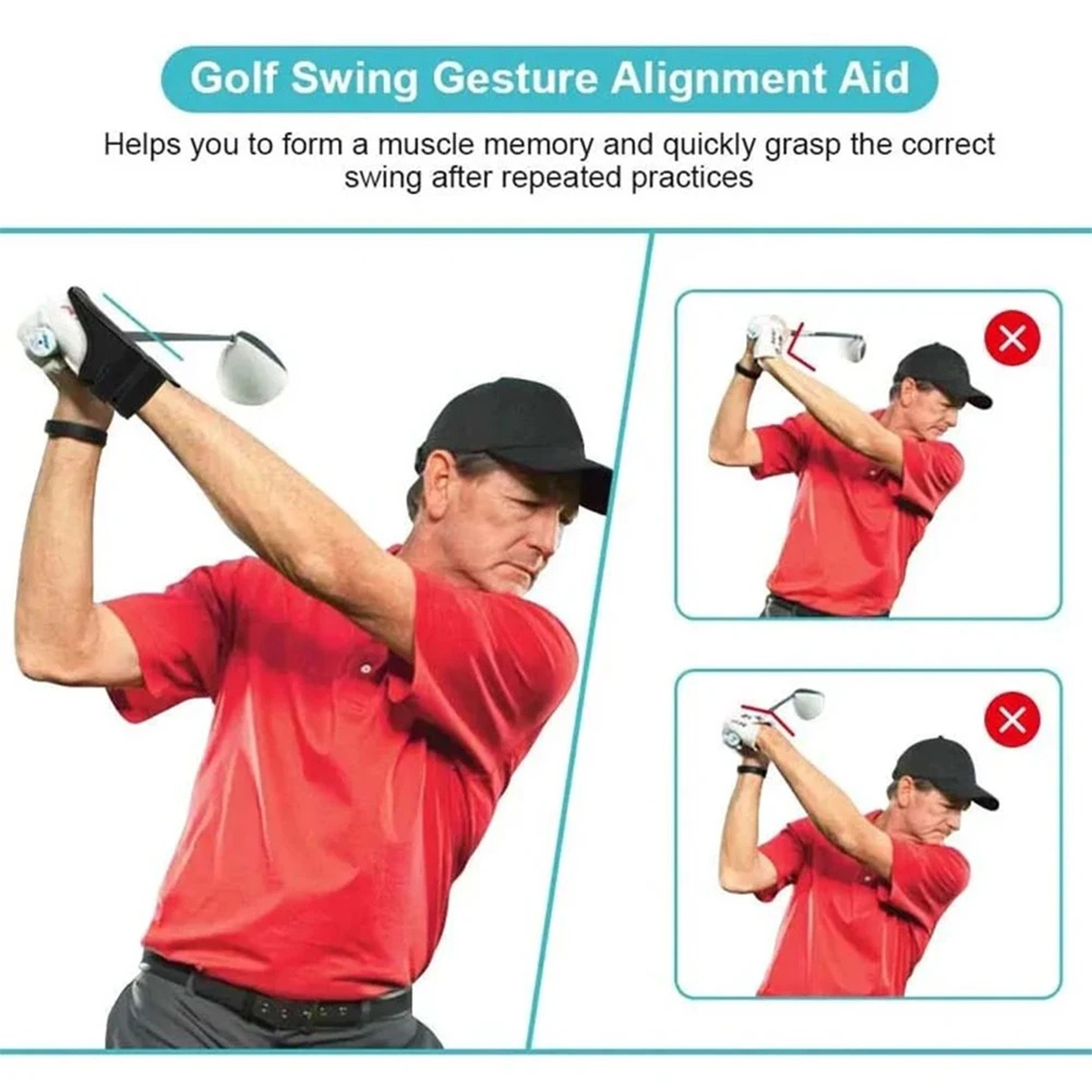 Golf Swing Trainer Wrist Brace for Better Alignment and Practice – view 3