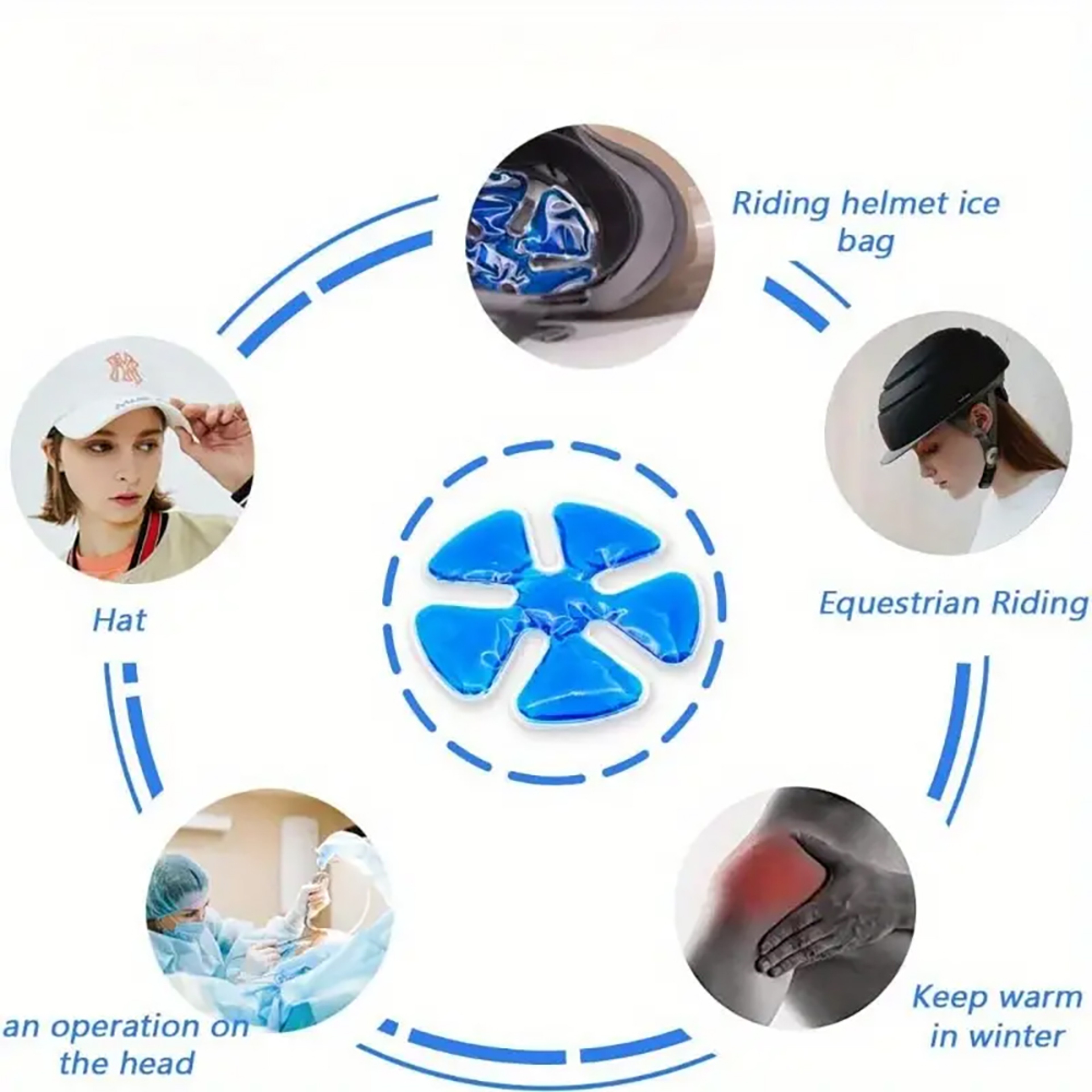 Adjustable Helmet Cooling Pad Reusable Gel Ice Pack For Outdoor Sports 4