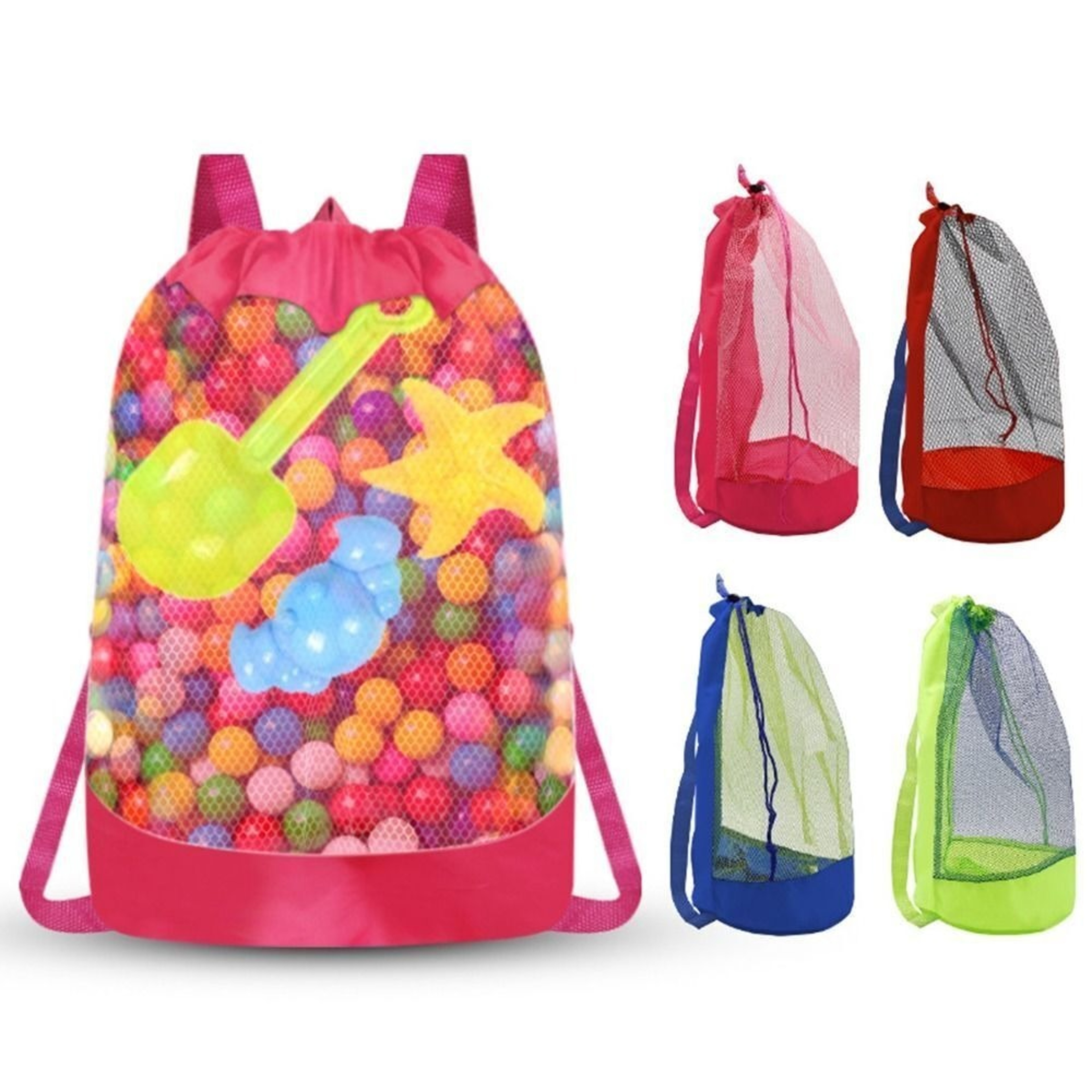 Portable Mesh Swimming Backpack Large Capacity Beach Storage Bag 3