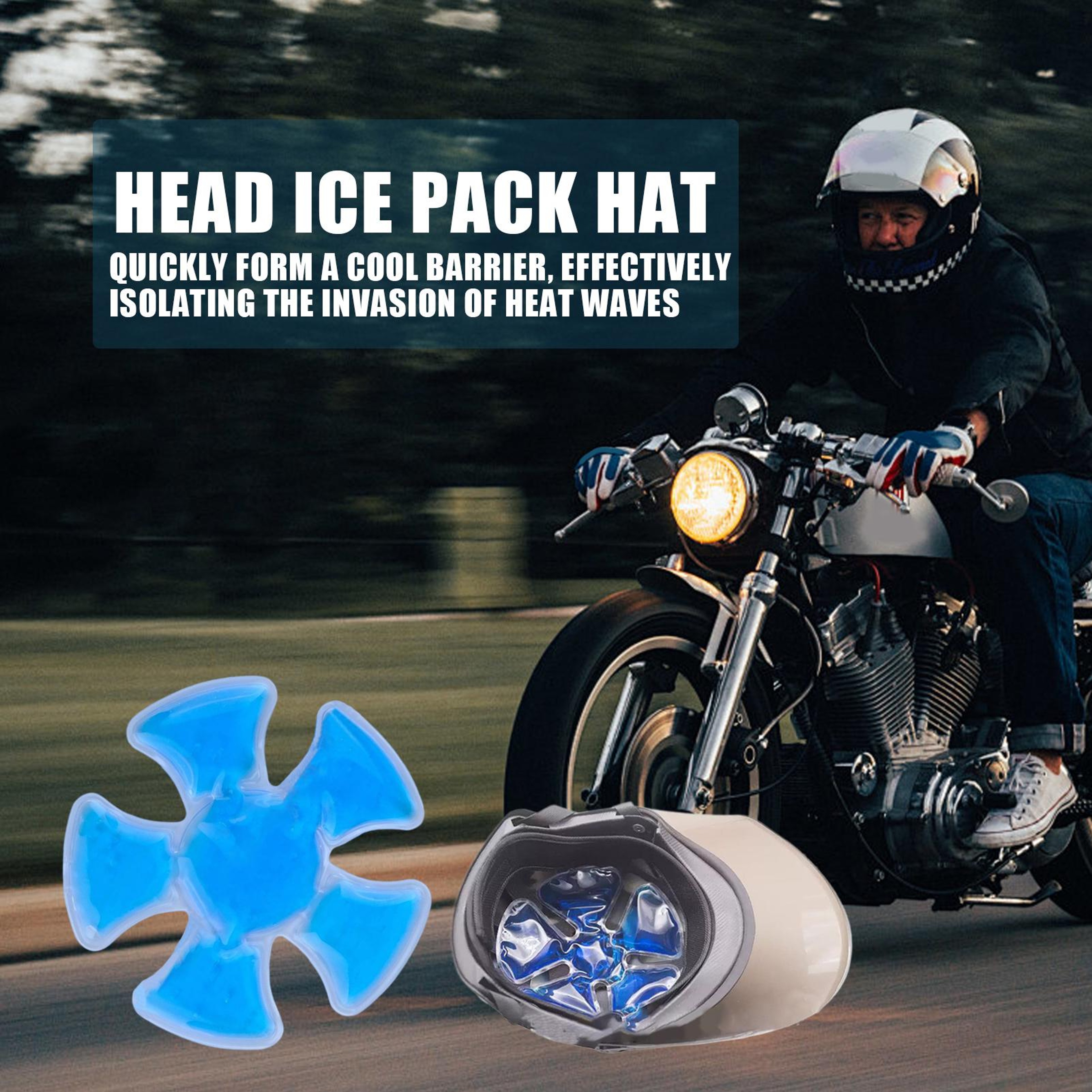 Reusable Helmet Cooling Ice Pack Adjustable Gel Cold Pad for Sports and Travel – view 3
