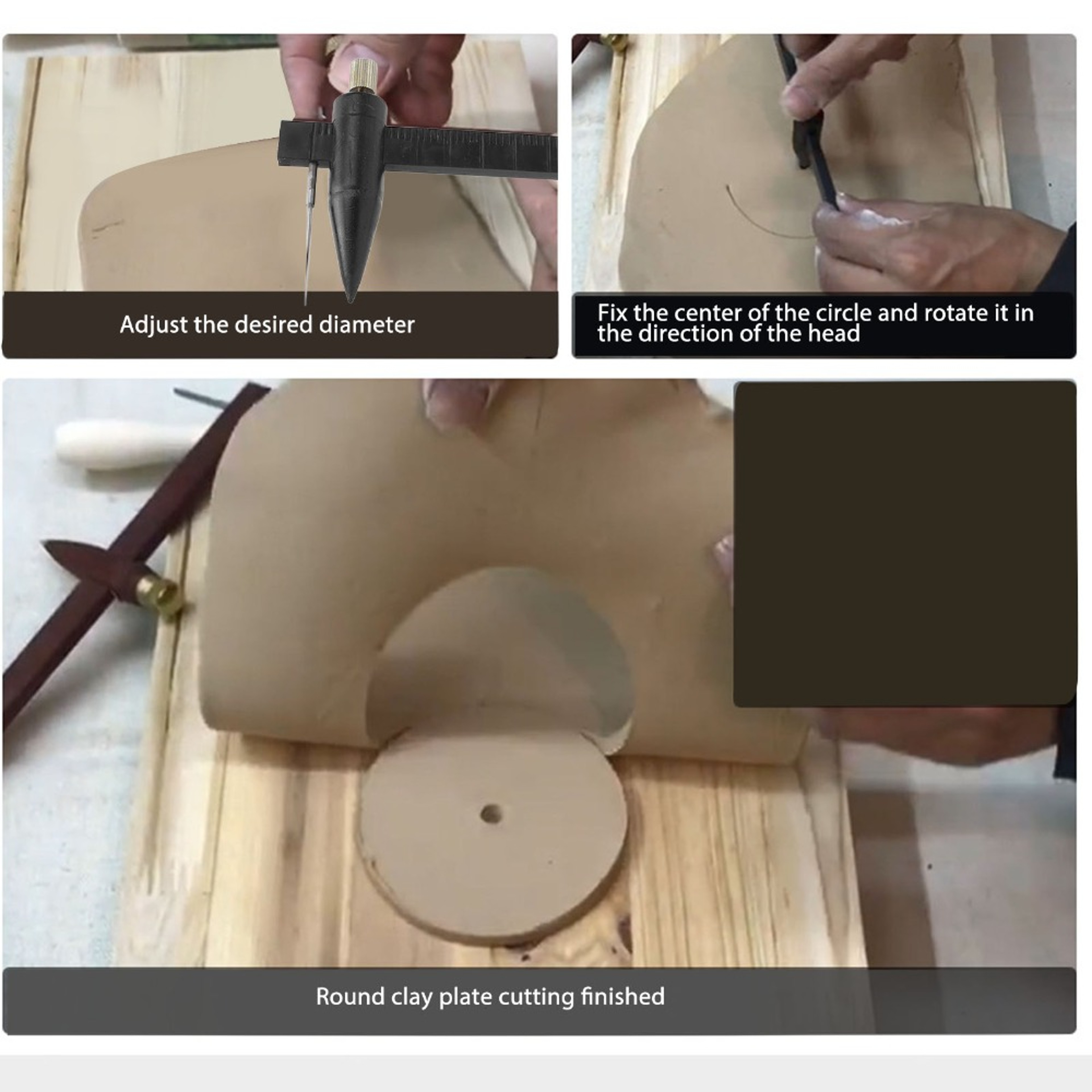 Pottery Clay Compass Cutter Tool for Precise Circle Designs and DIY Craft Projects – view 5