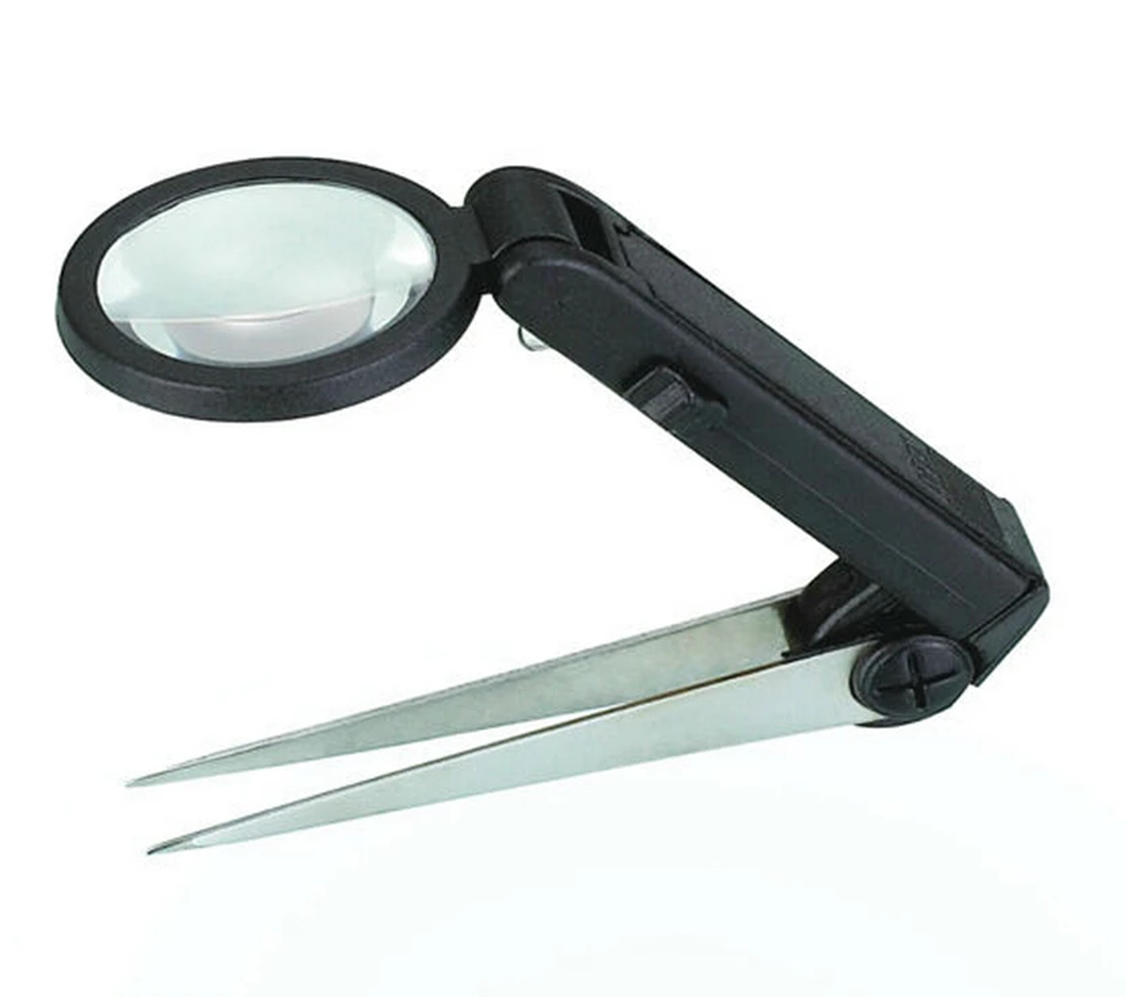 LED Magnifying Glass with Foldable Eyebrow Tweezers – view 1