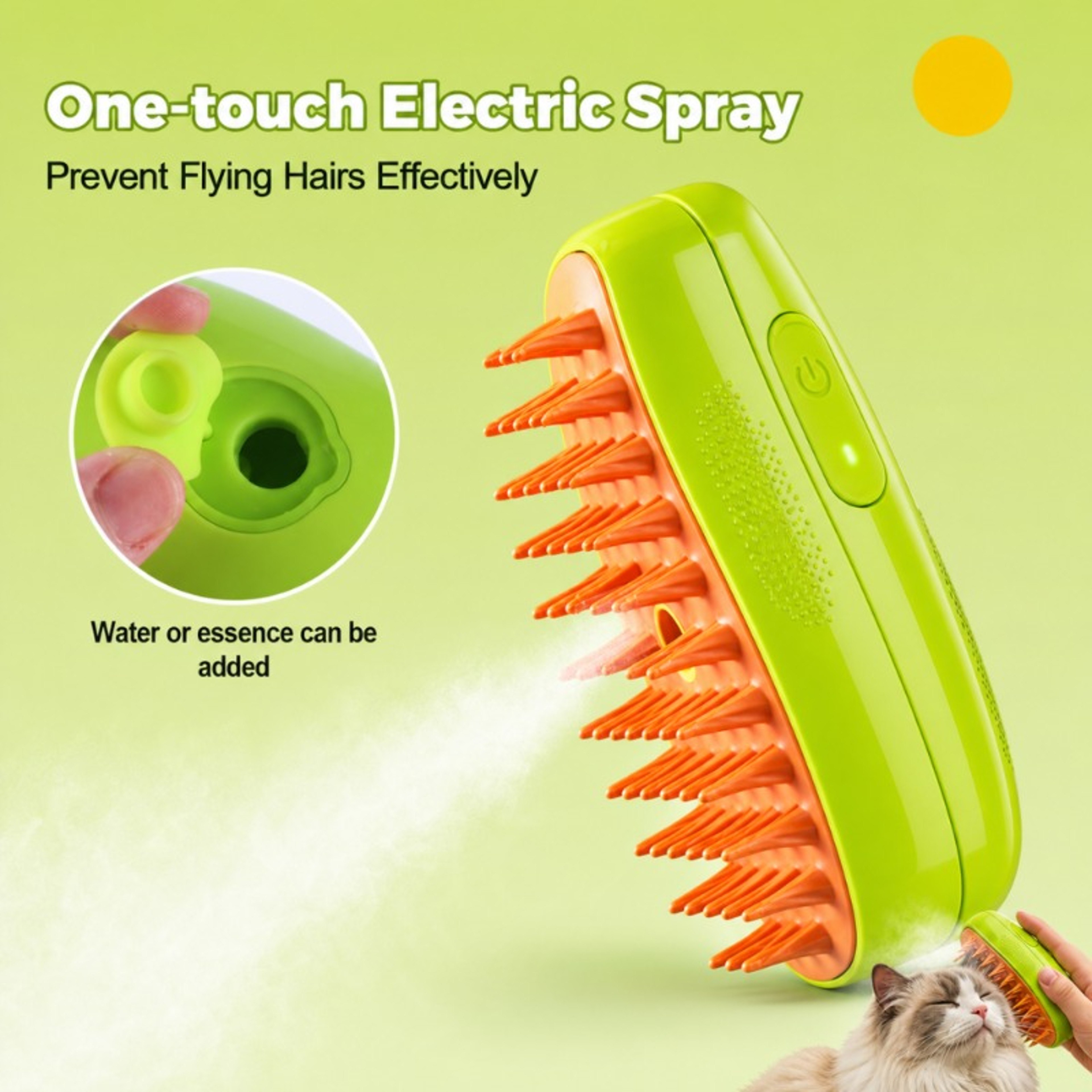 Pet Steam Brush for Cats and Dogs – view 1