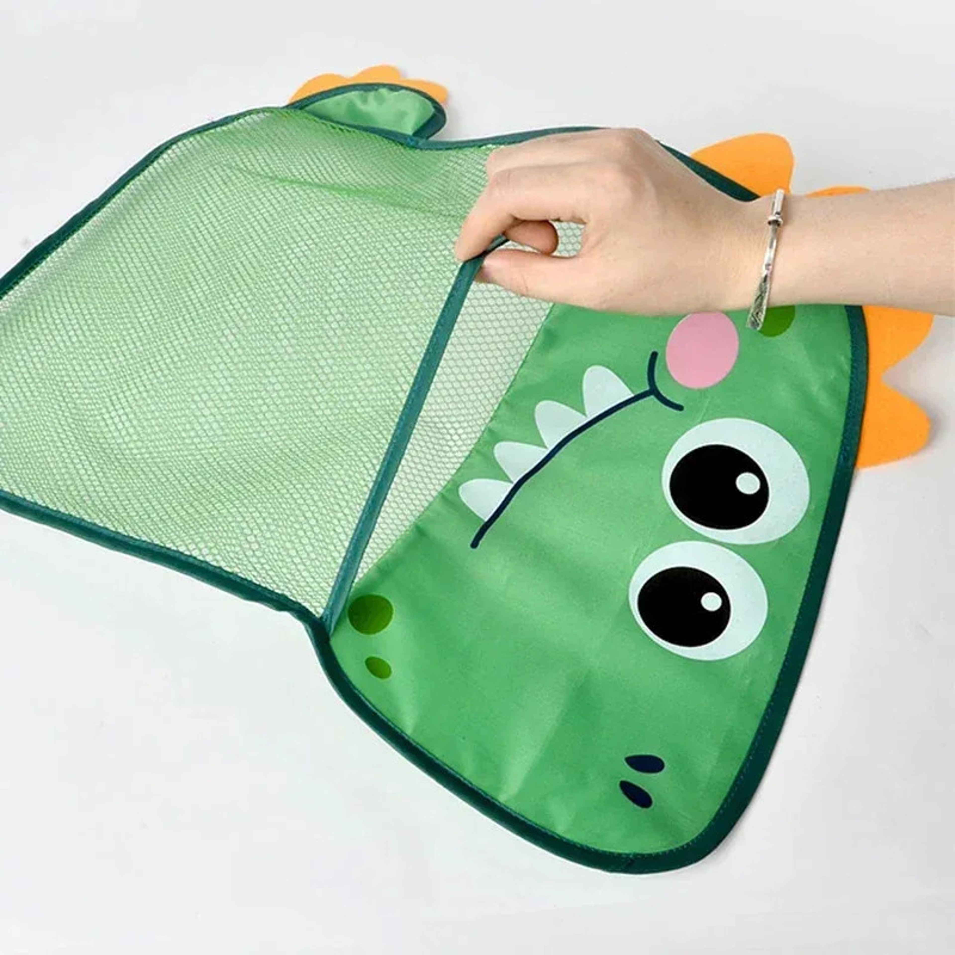 Dinosaur Bath Toy Organizer with Quick Dry Mesh and Suction Cups – view 3