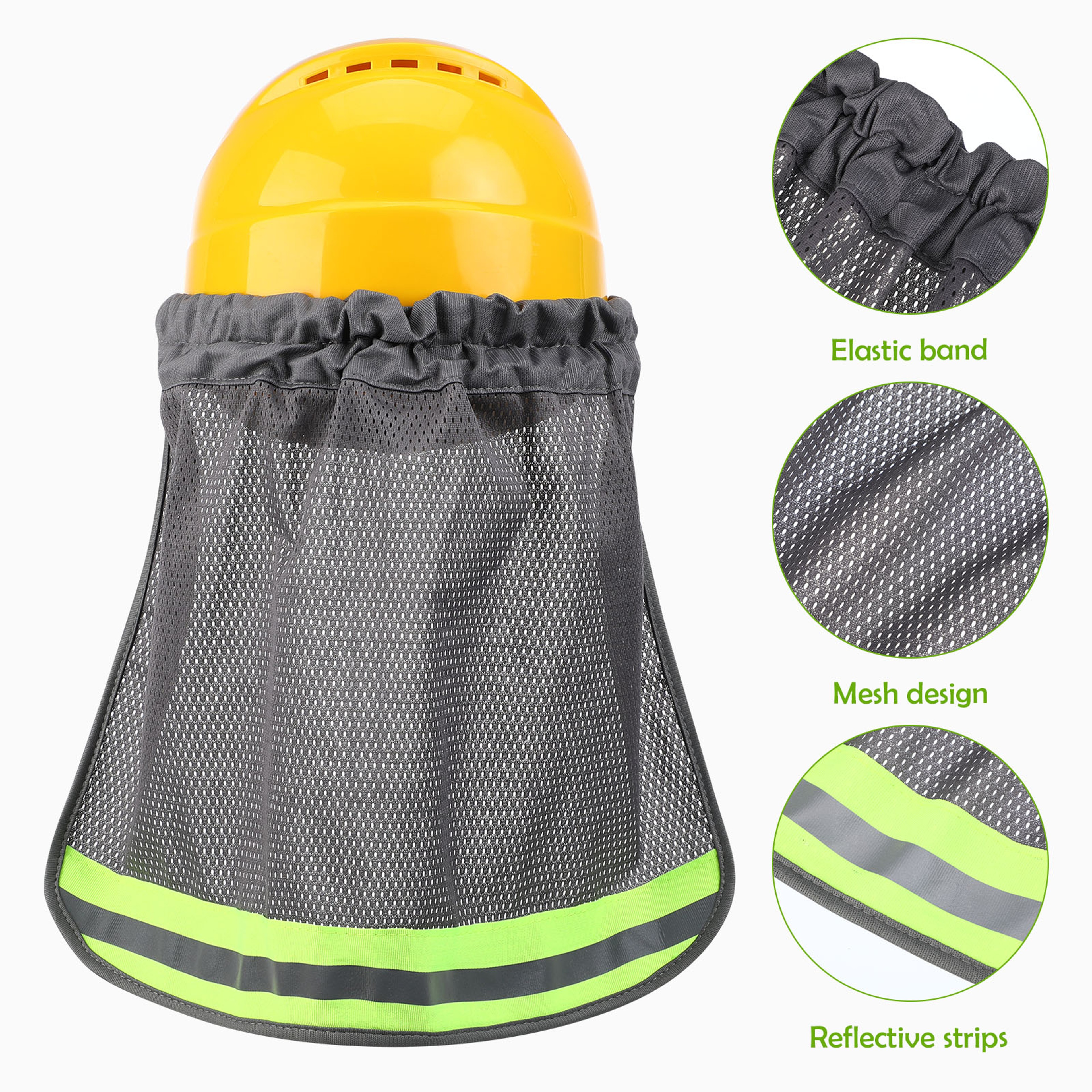 Reflective Hard Hat Sun Shade with Breathable Mesh Neck Cover – view 6