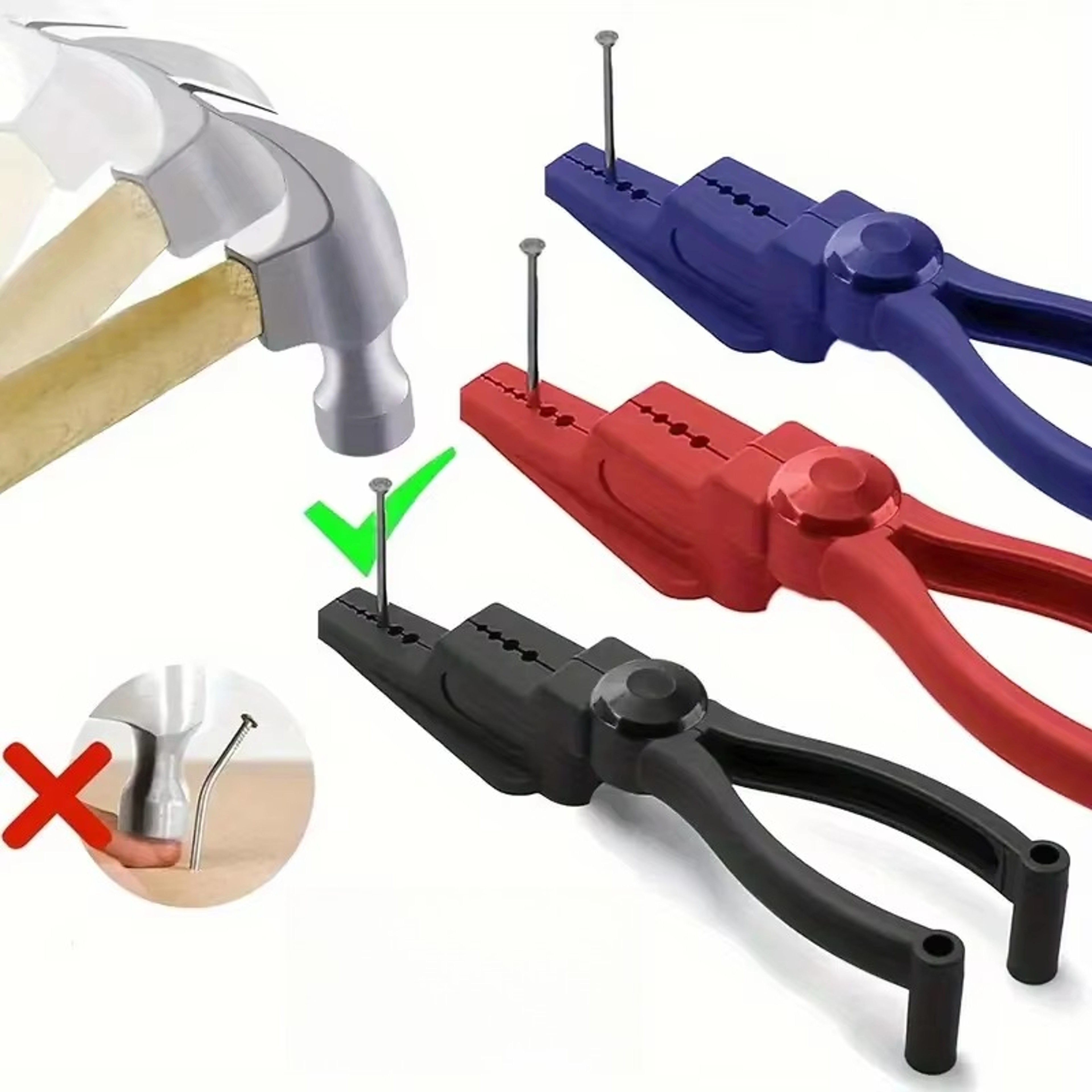 Safe Grip Nail Holder Pliers for Precise Hammering – view 1