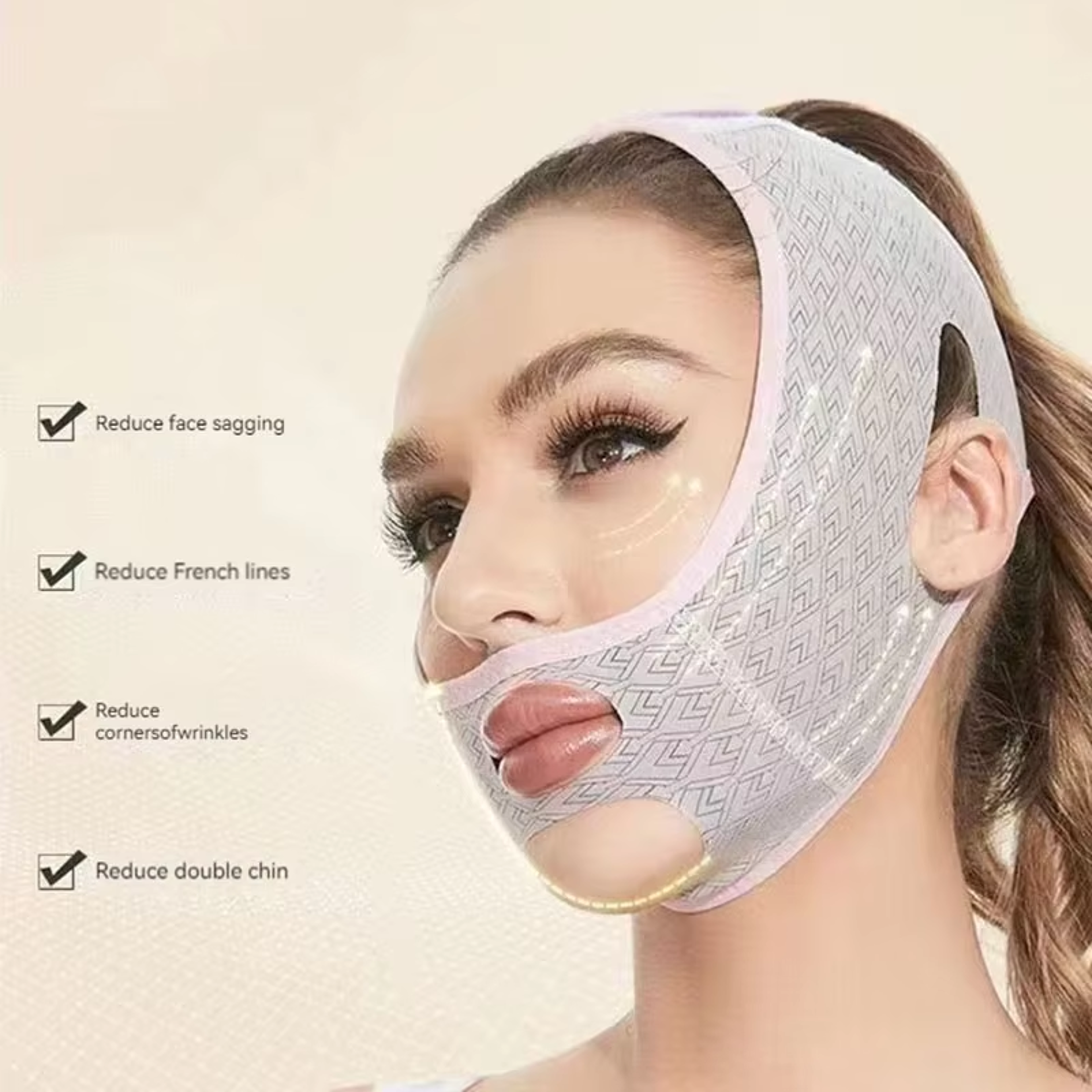 Adjustable V Line Face Lifting Strap and Double Chin Mask – view 2