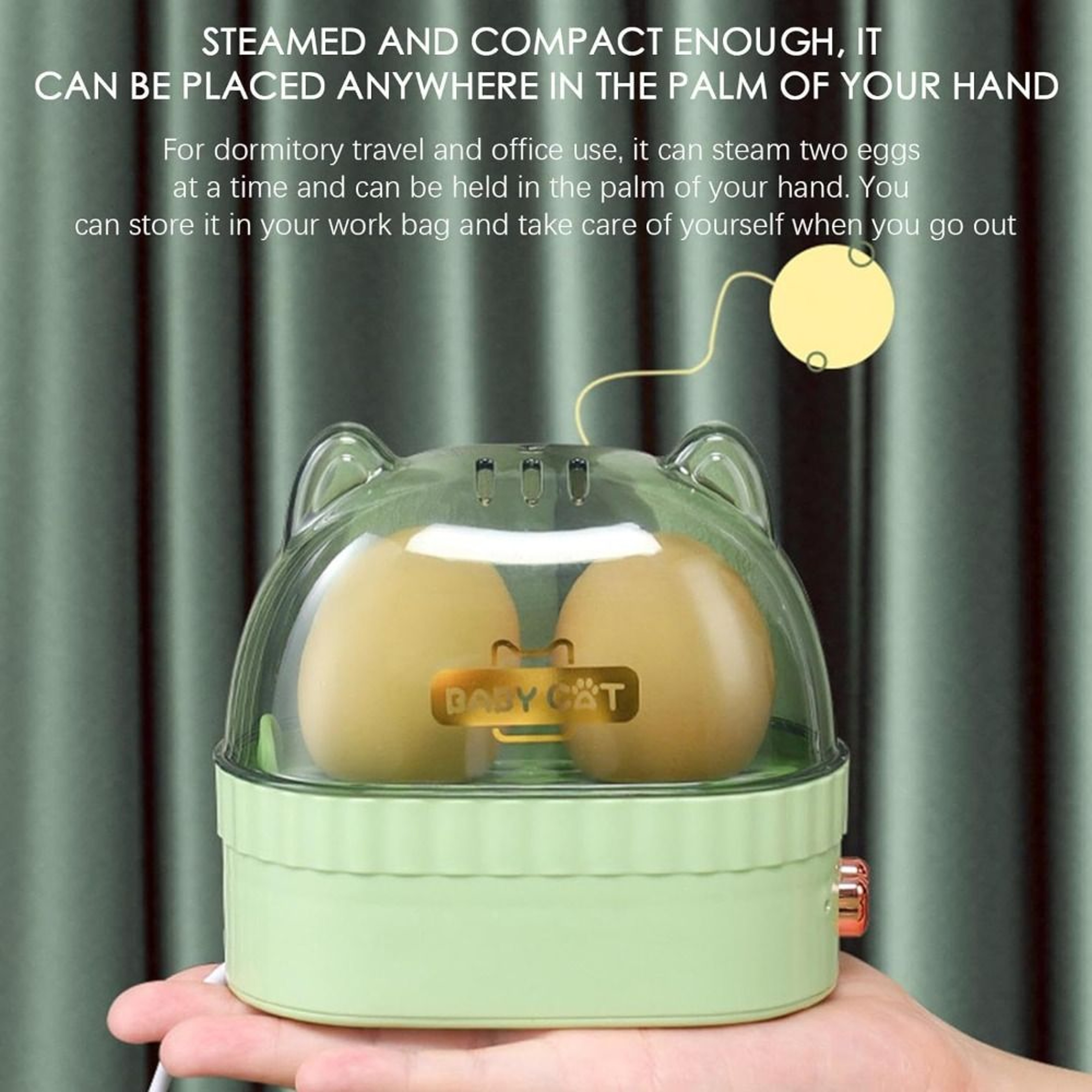 Cute Cat Shape Egg Boiler Machine Automatic Electric Egg Cooker for Quick Breakfasts – view 2