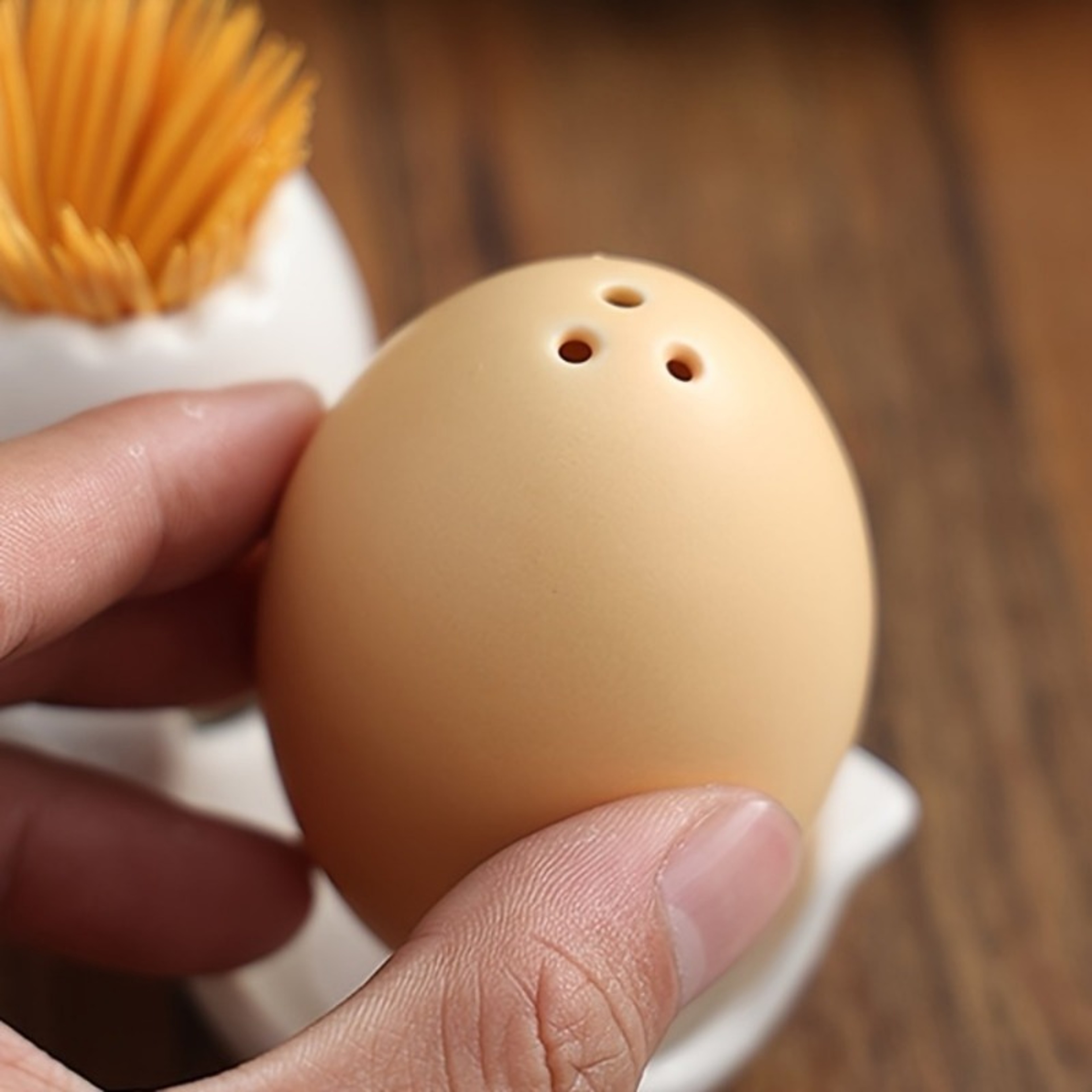 Egg Shaped Ceramic Salt and Pepper Shakers Set – view 3