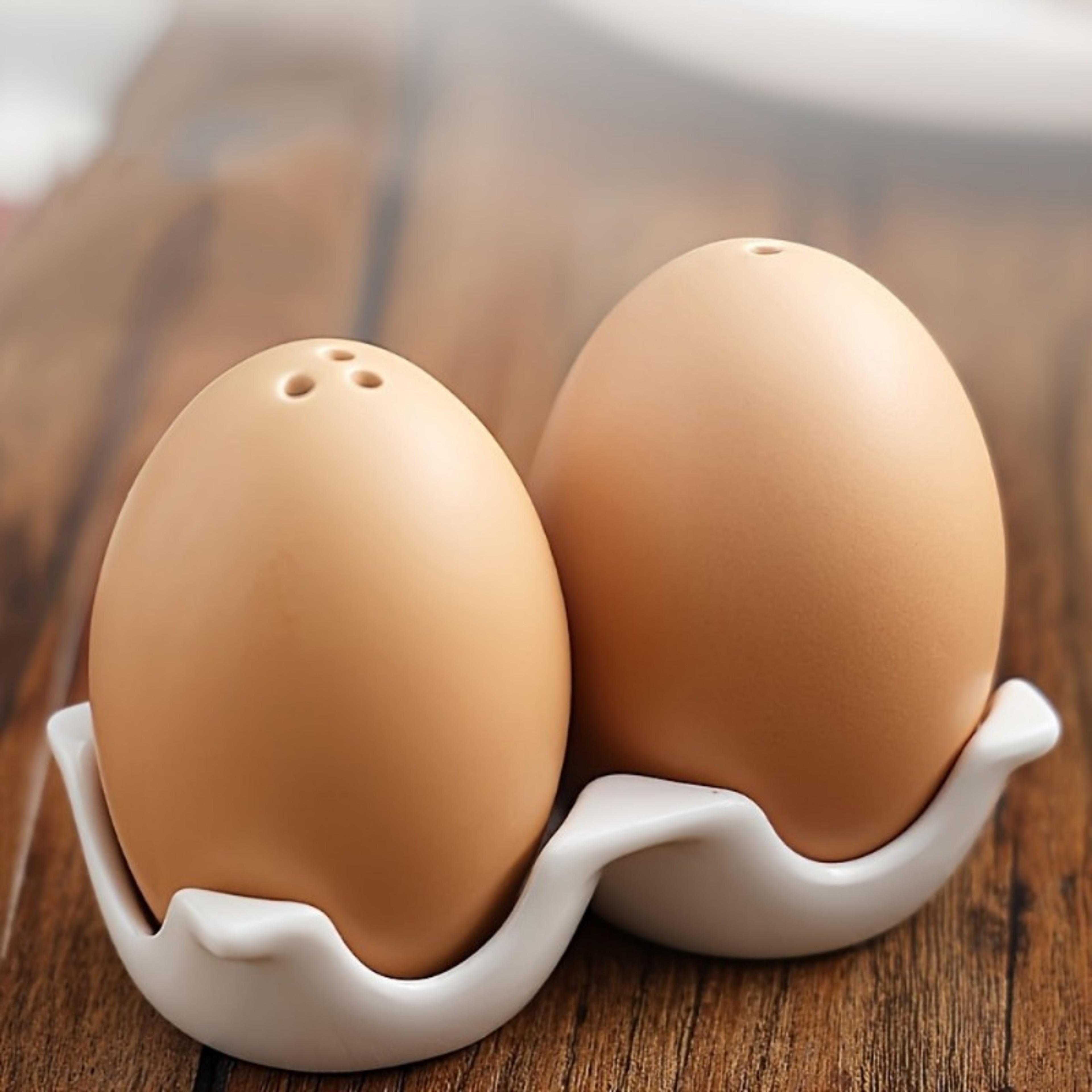 Egg Shaped Ceramic Salt and Pepper Shakers Set – view 6