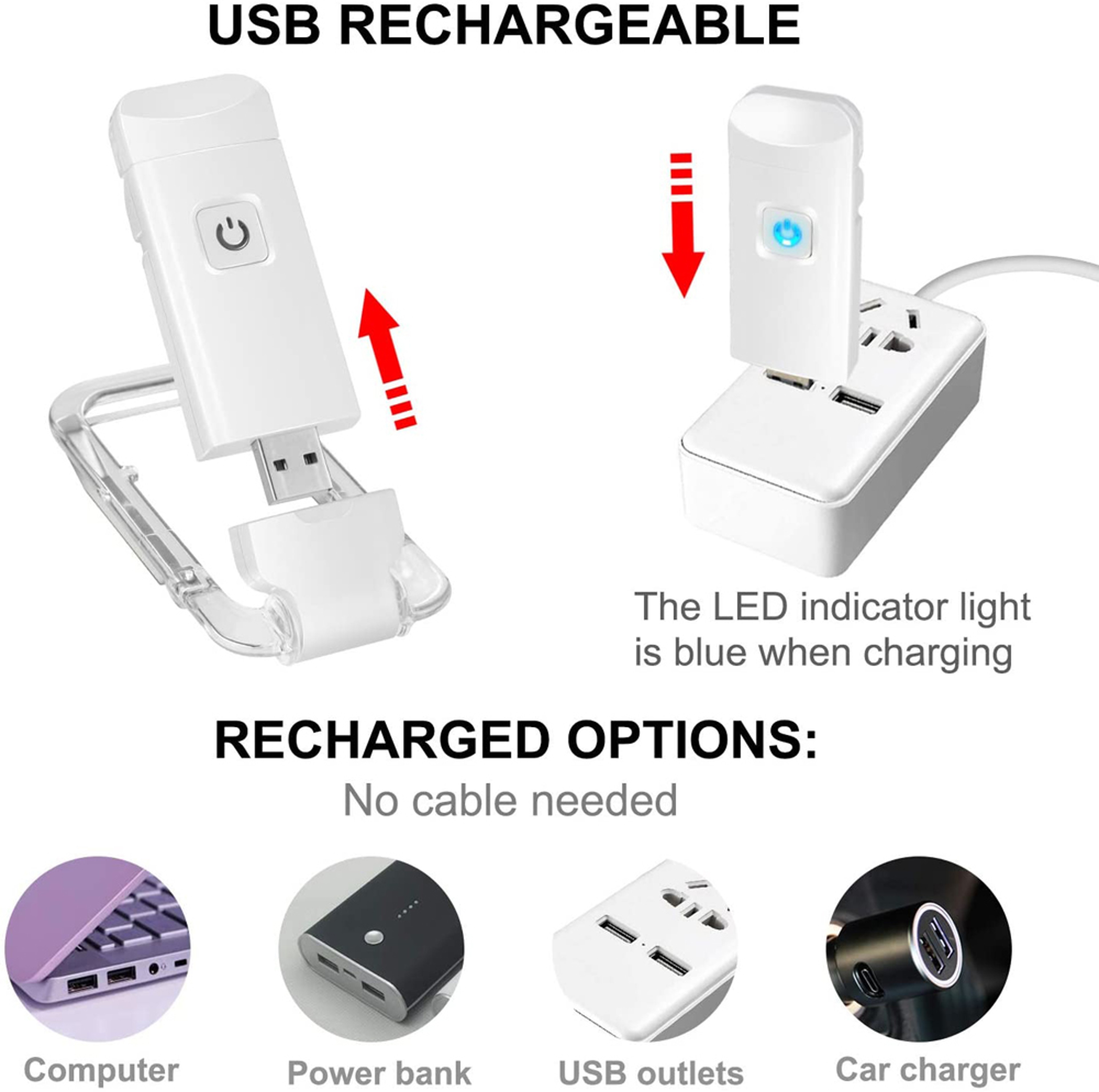 Rechargeable Clip On Reading Light with Adjustable Brightness – view 6