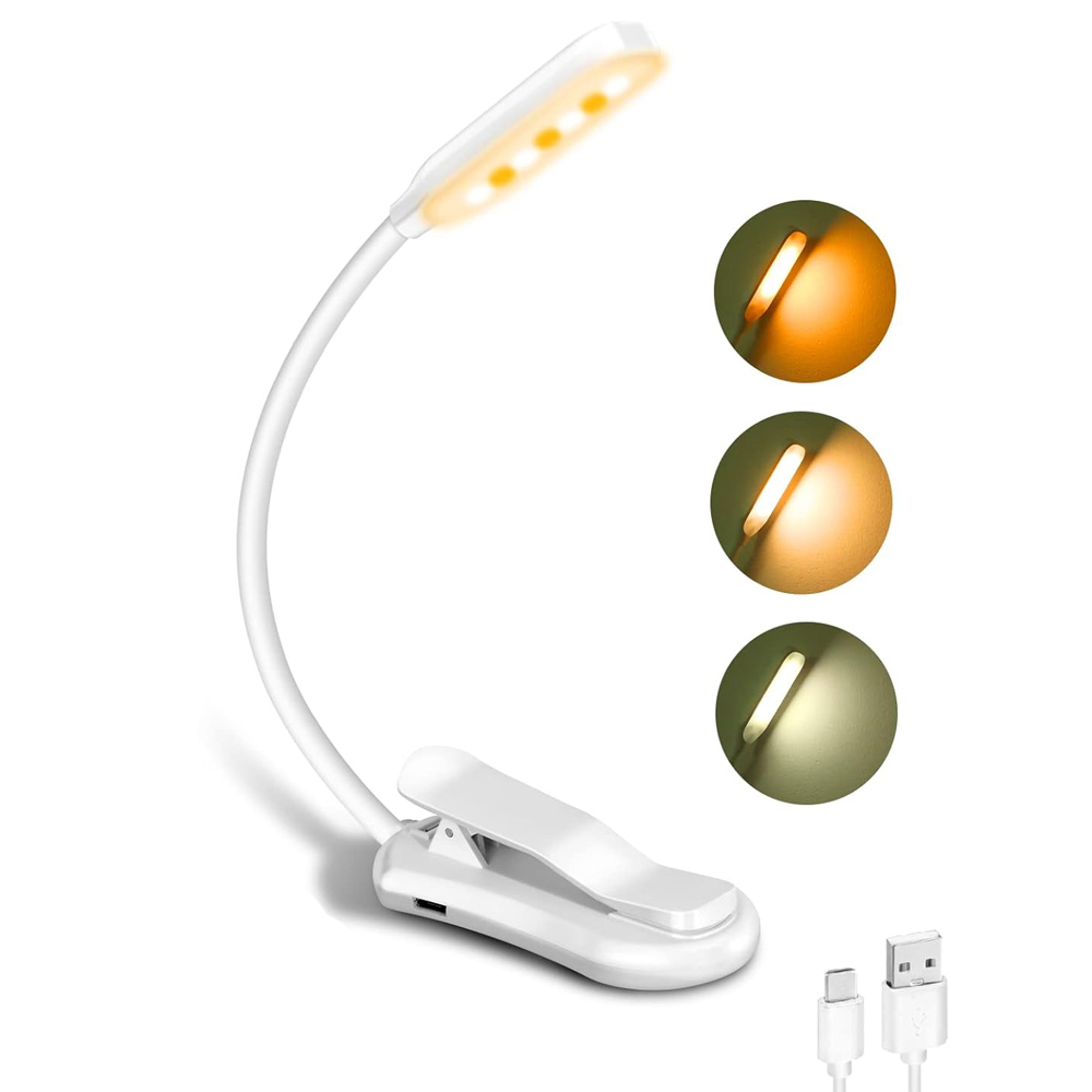 Rechargeable LED Book Light With Three Color Modes 5