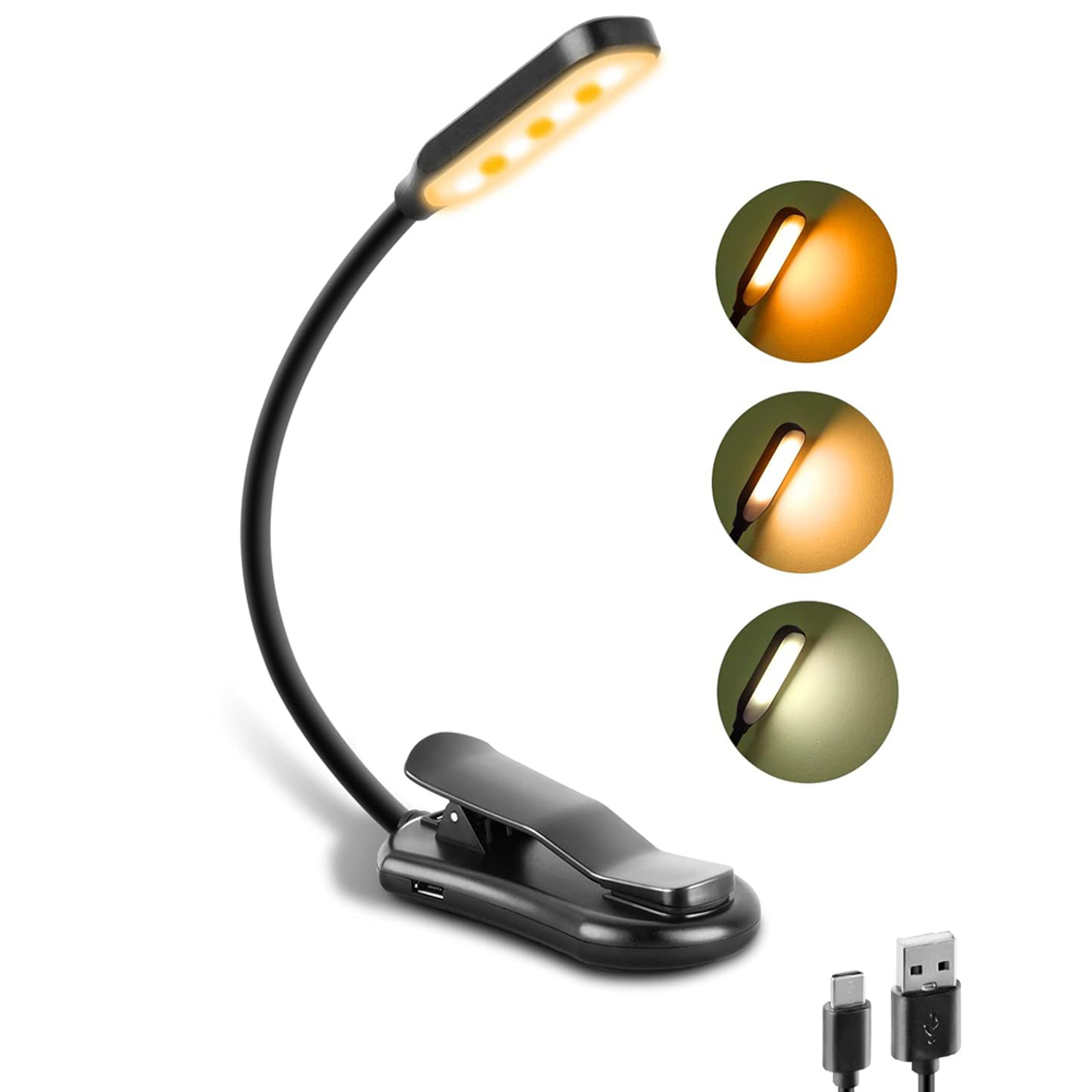 Rechargeable LED Book Light With Three Color Modes 6