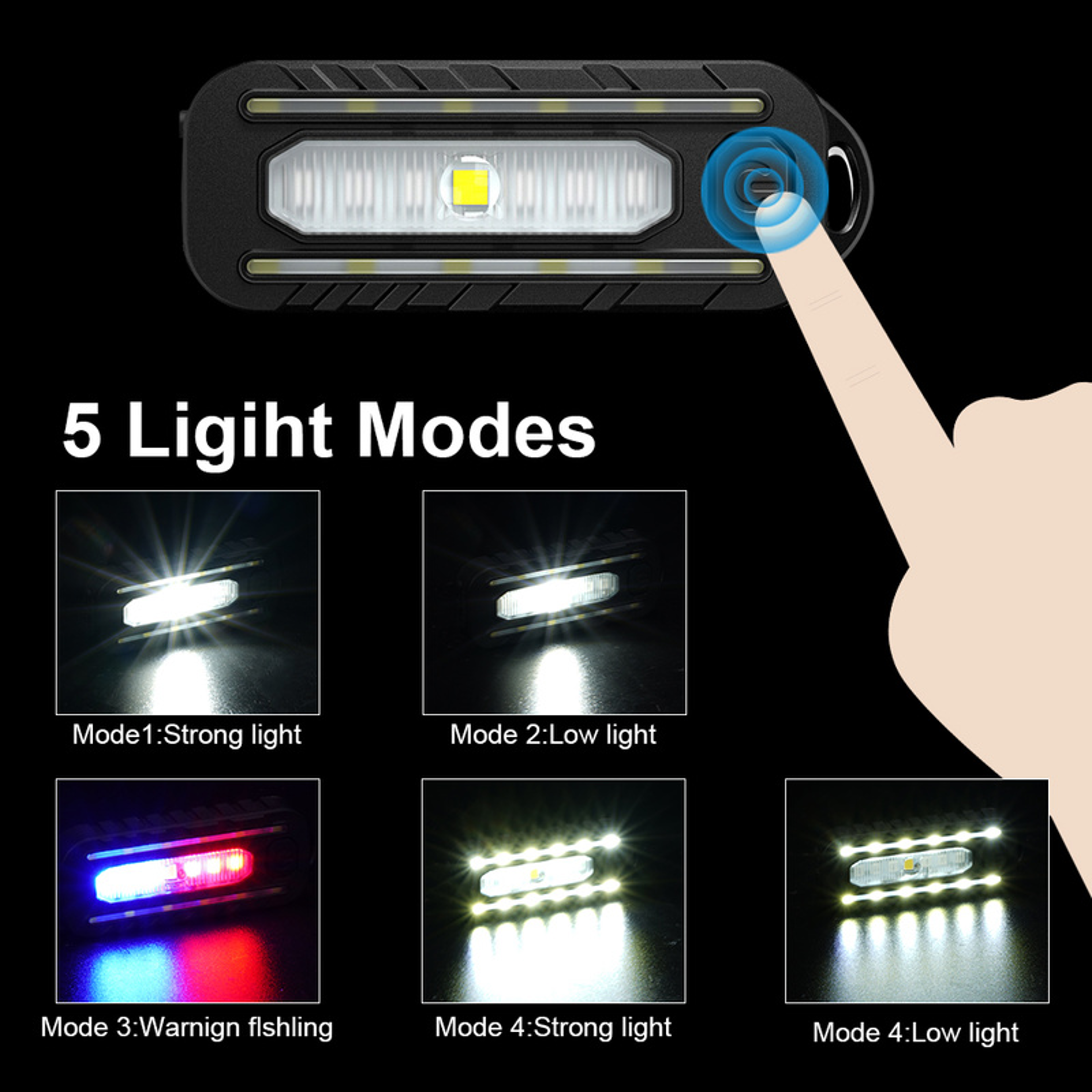 Rechargeable LED Safety Warning Light With Clip For Cycling And Outdoor Use 3