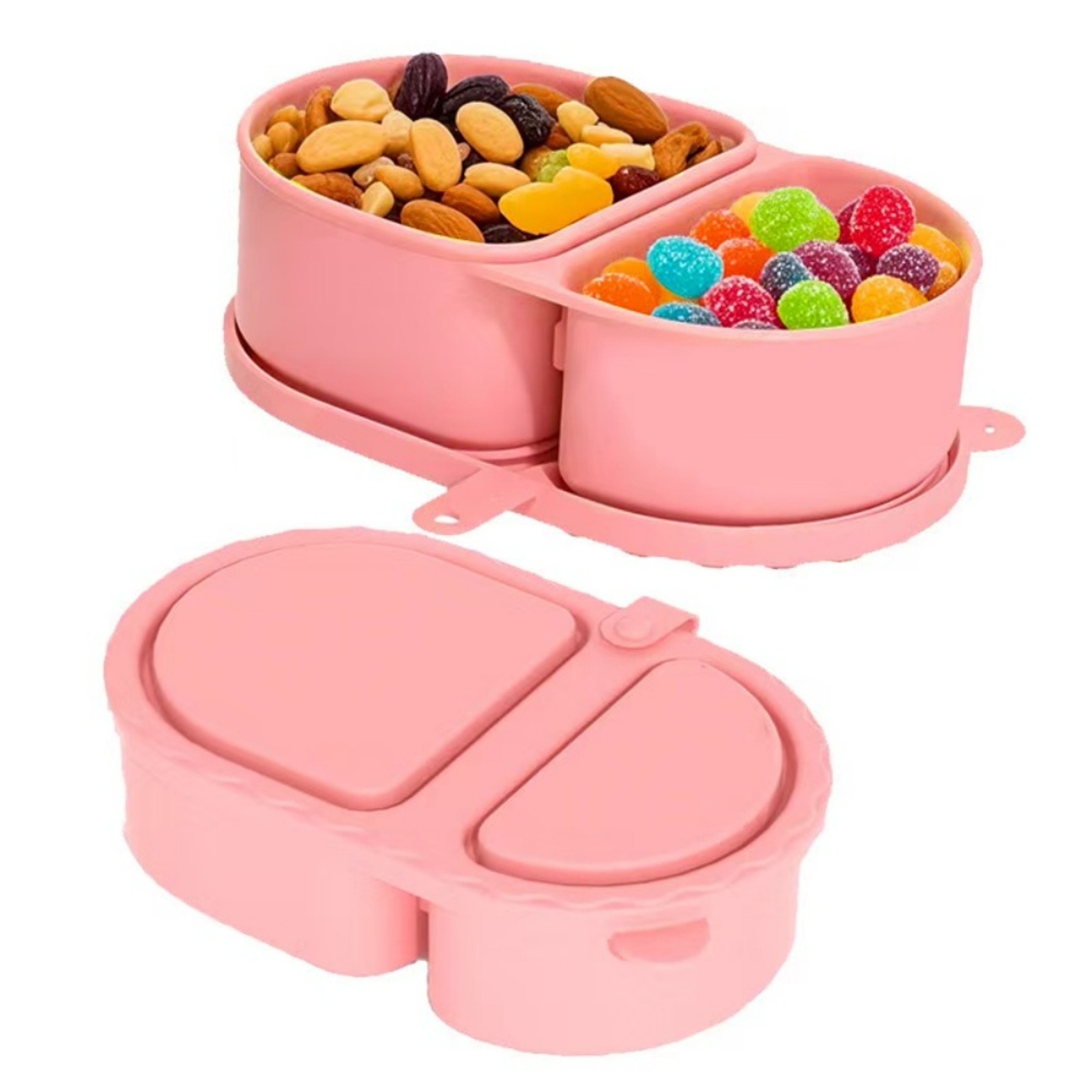 Reusable Silicone Snack Containers With Lids Leakproof Storage Boxes For Kitchen And Travel 6