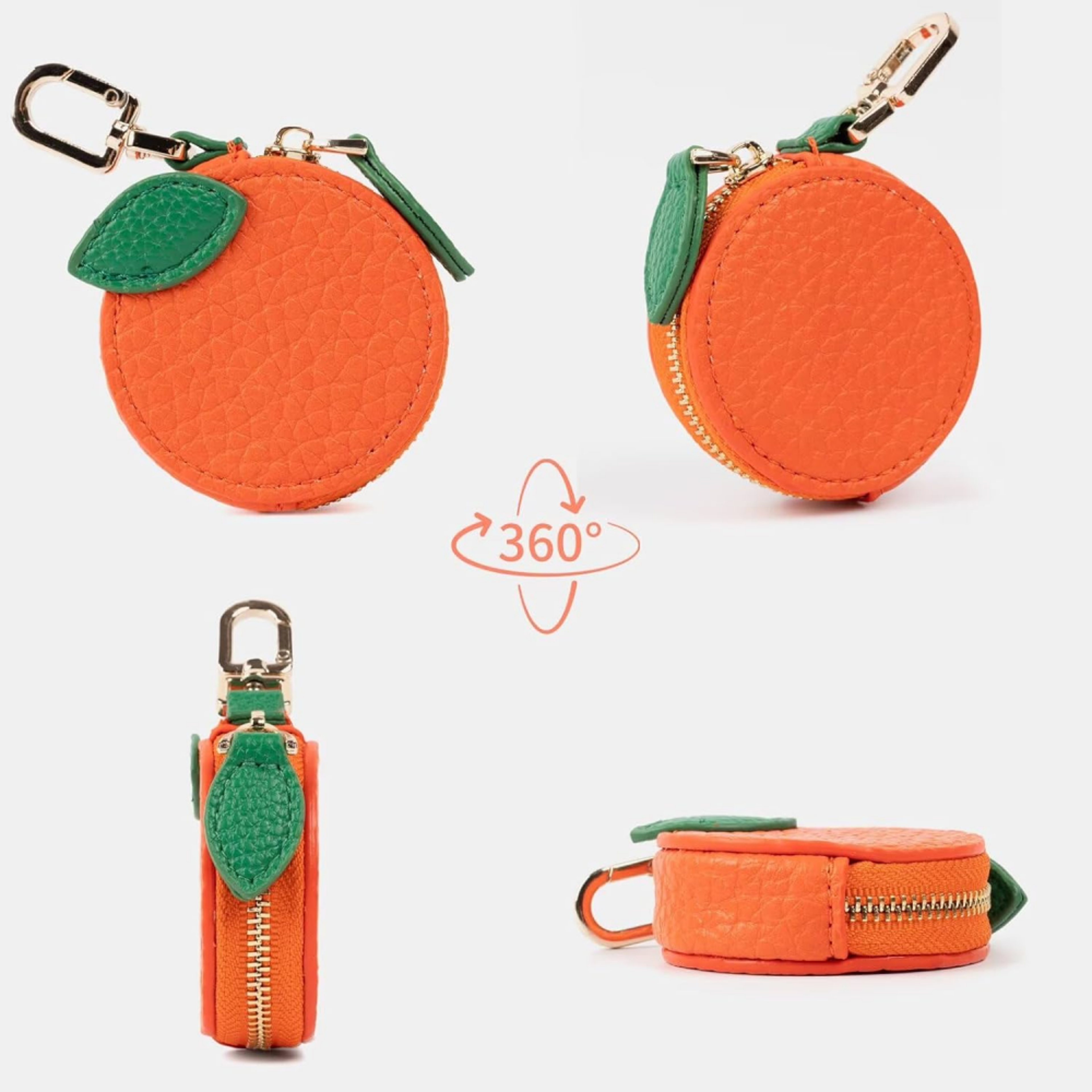 Cute Fruit Coin Wallet Keychain Mini Leather Coin Purse Backpack Charm Gift – view 4