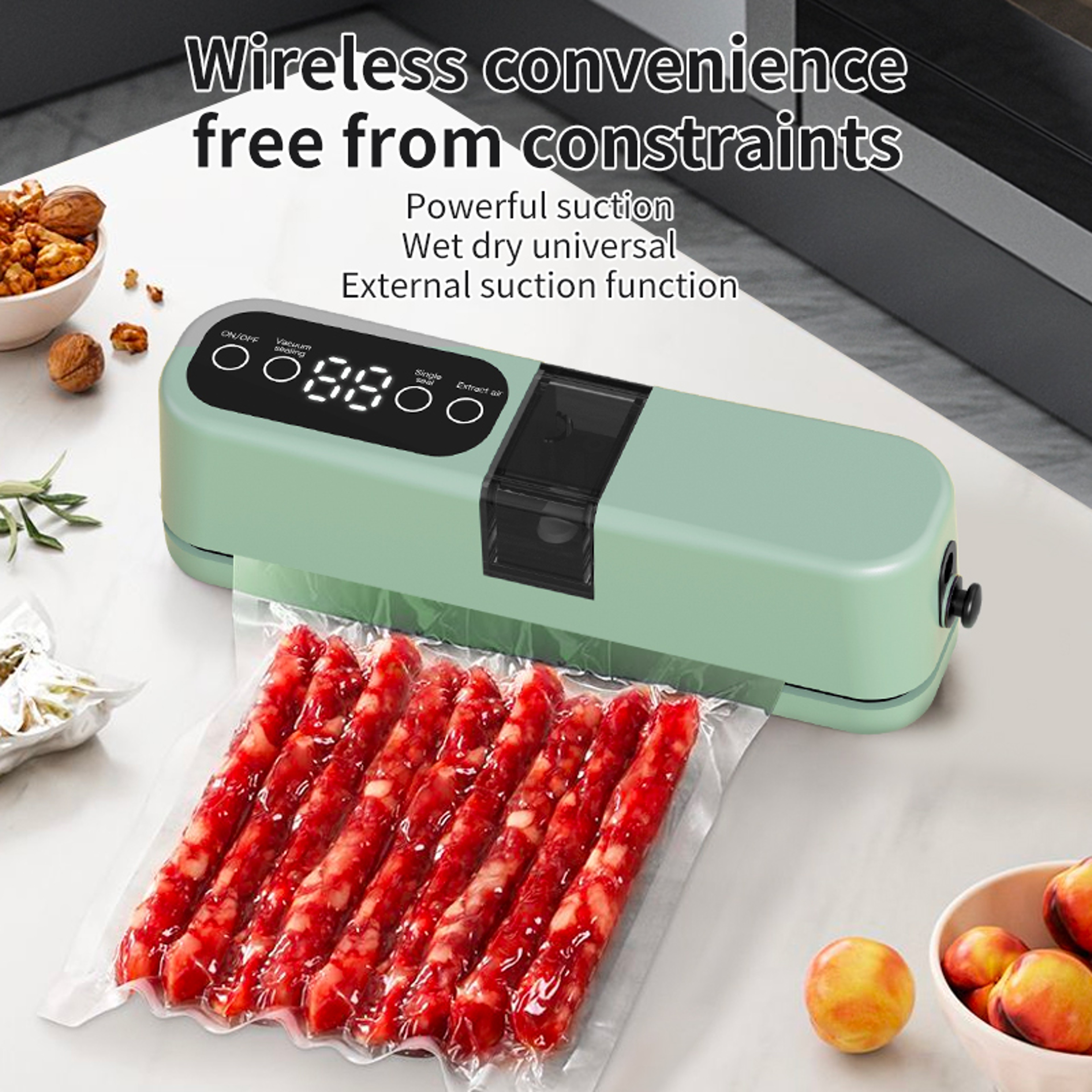 Portable USB Vacuum Sealer With 10 Food Storage Bags 3