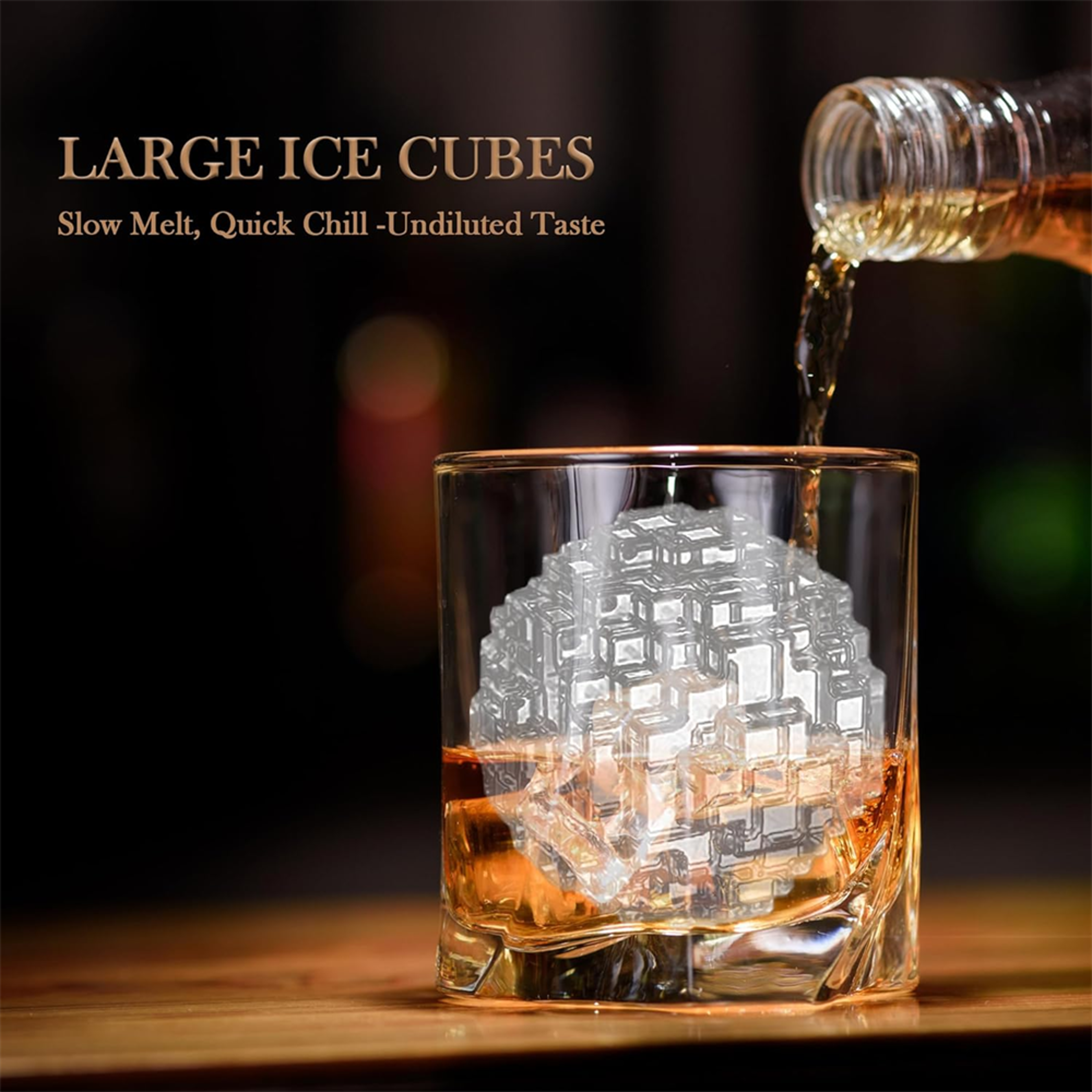 Slow Melt Silicone Ice Cube Mold With Lid For Whiskey And Cocktails 2
