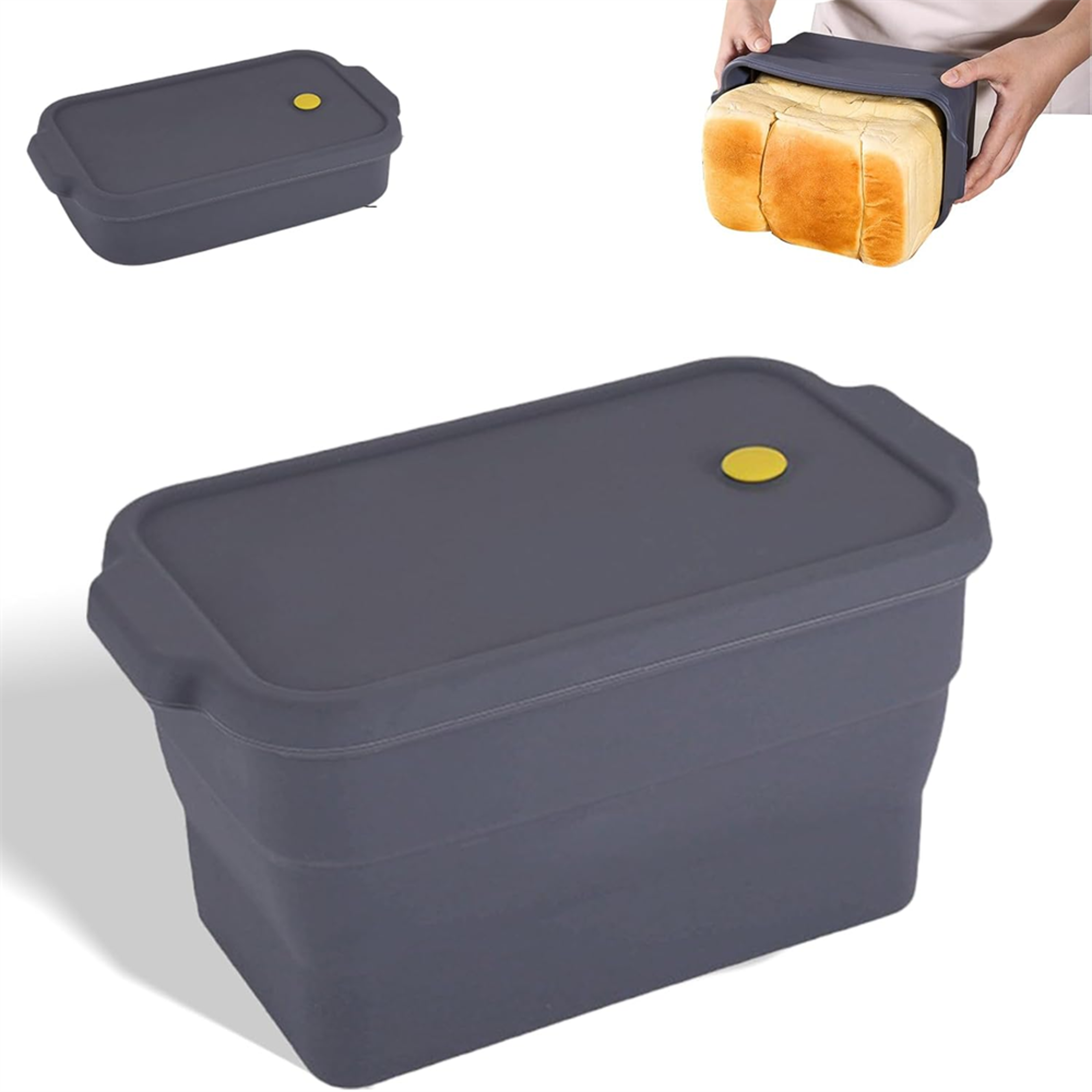 Silicone Bread Loaf Pan with Lid Nonstick Baking Mold for Homemade Bread and Meatloaf – view 1