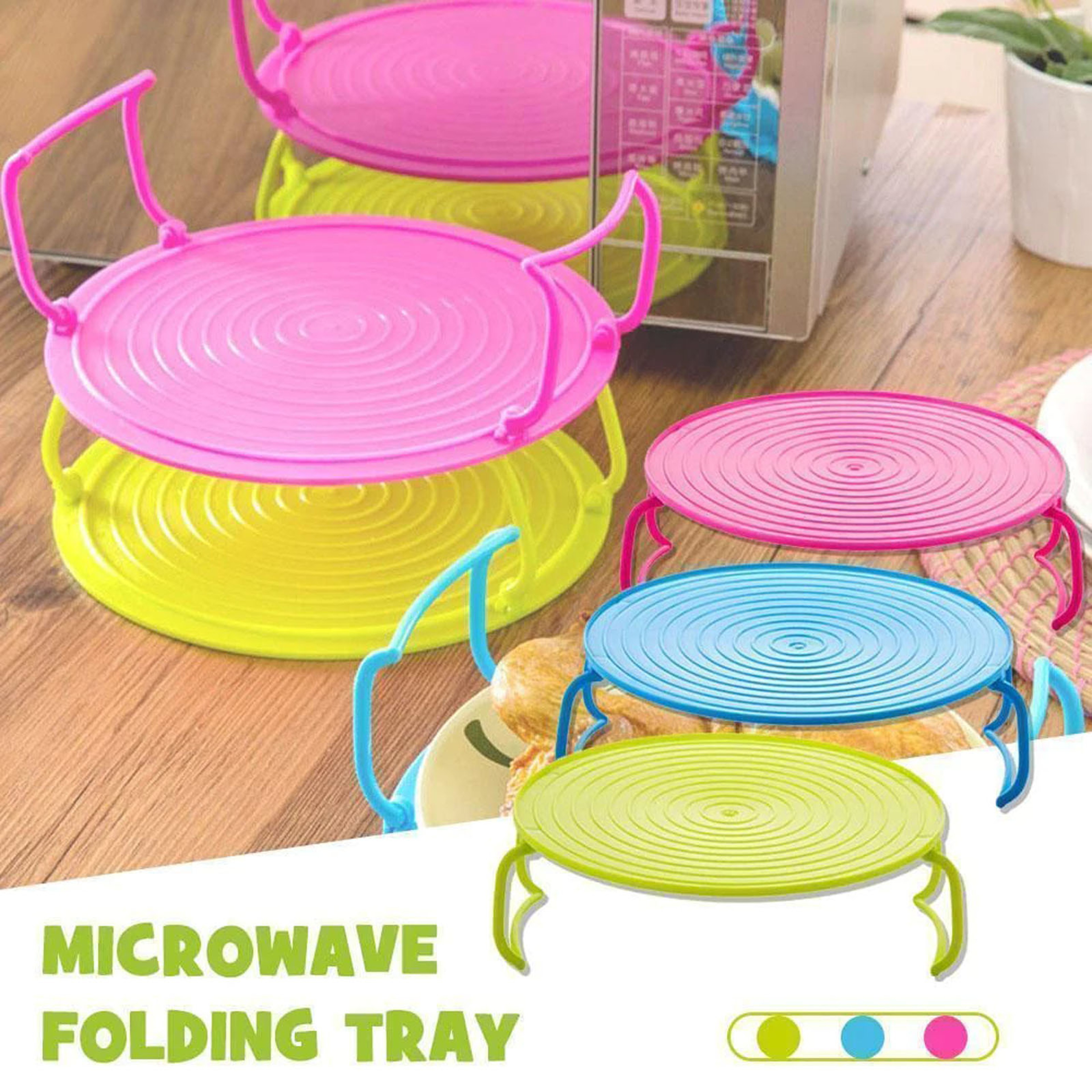 Foldable Microwave Steaming Rack And Heat Safe Serving Tray 2