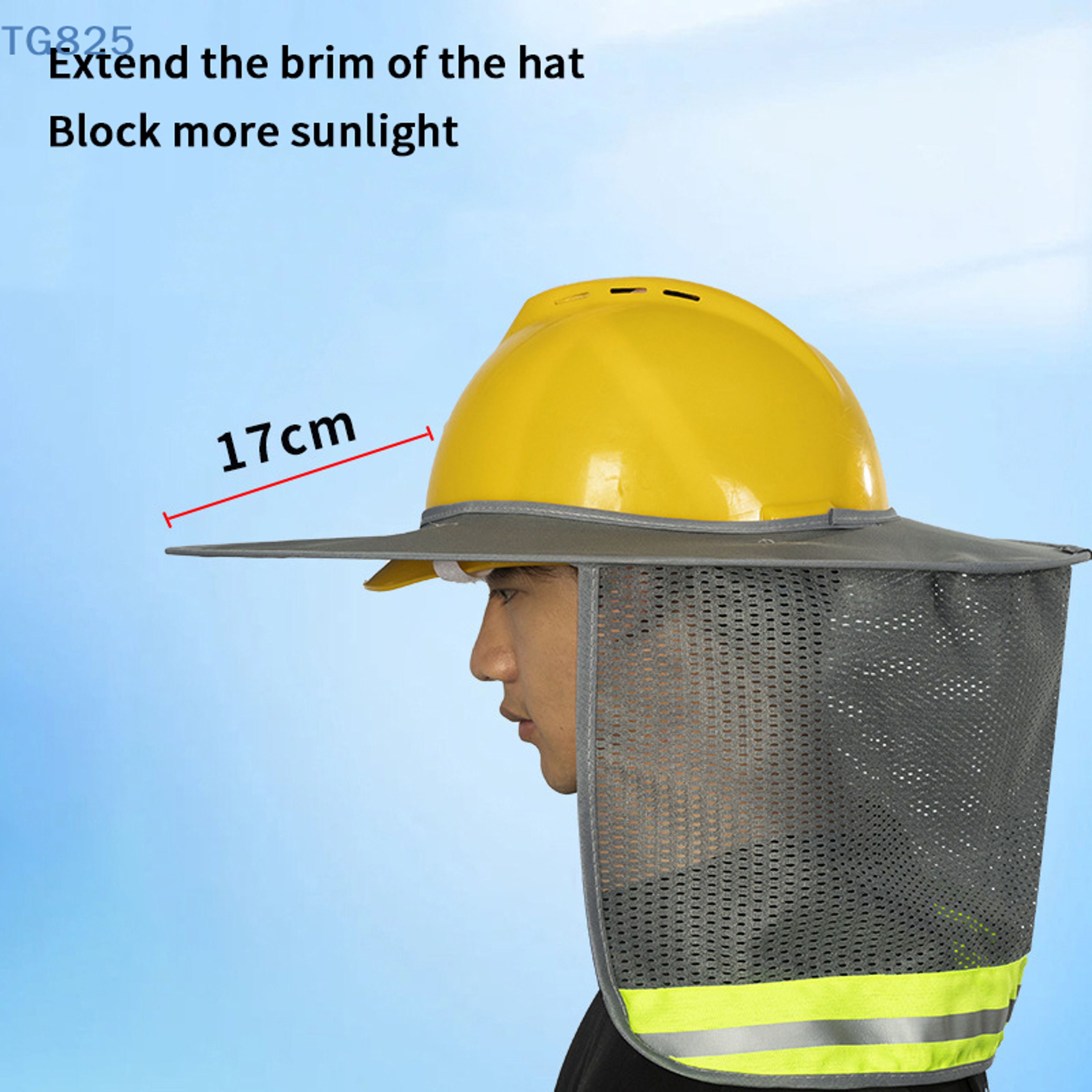 Reflective Hard Hat Sun Shade With Neck Shield 4