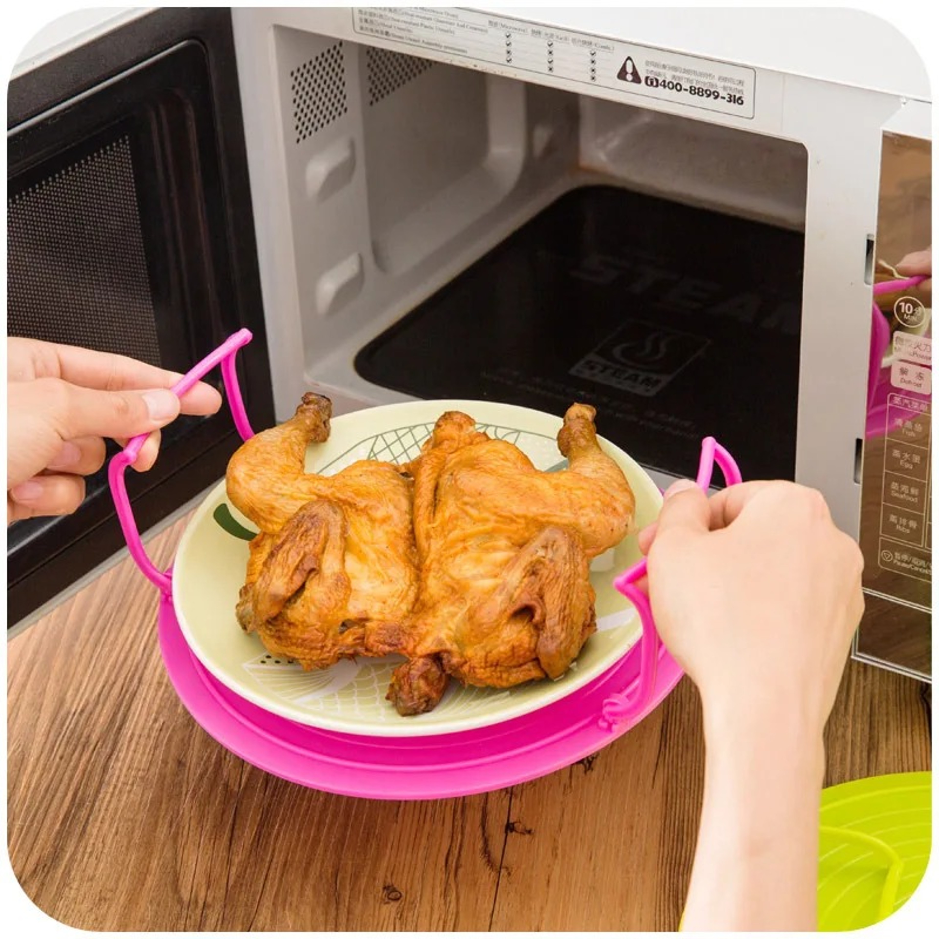 Double Layer Microwave Rack And Steaming Tray 1