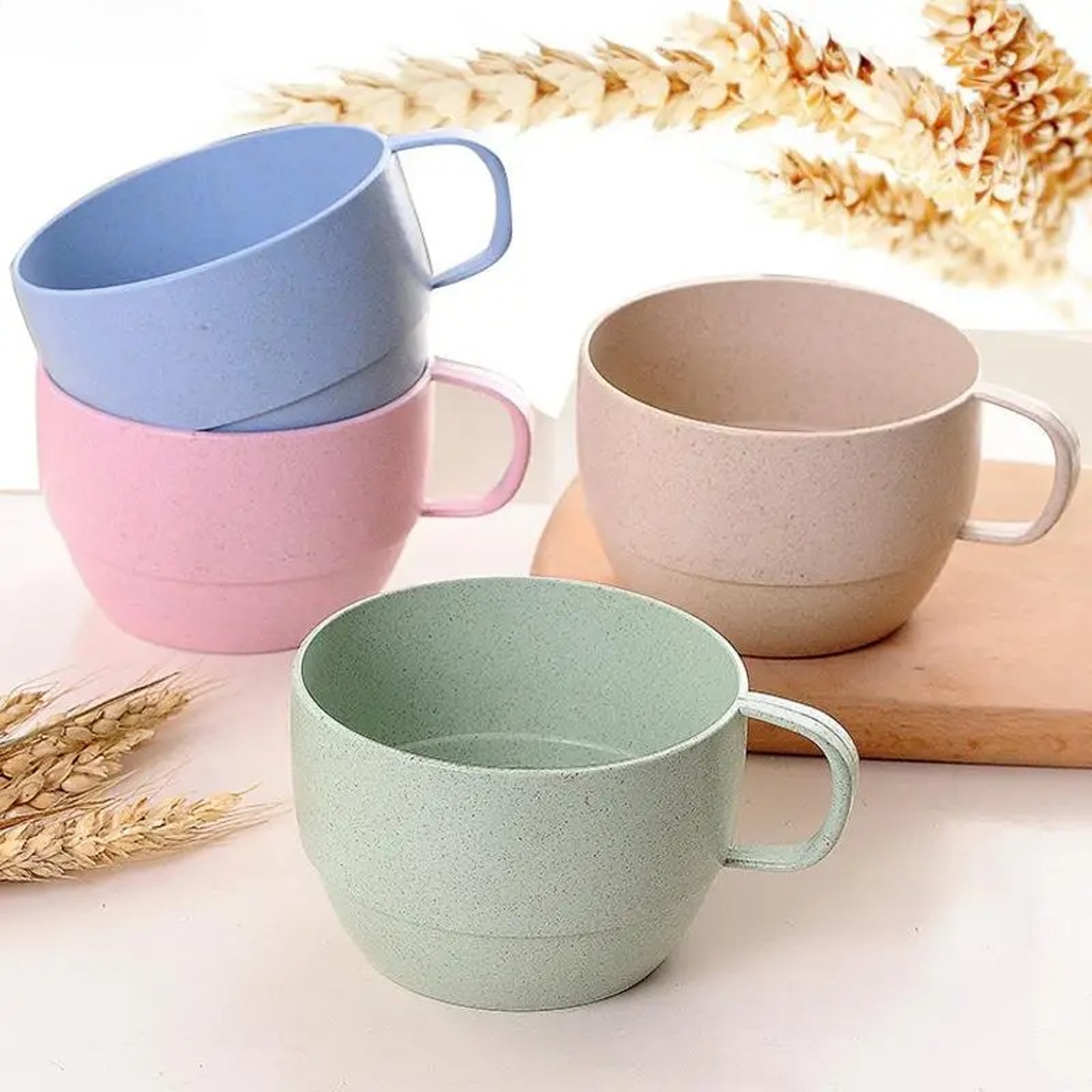 Reusable Wheat Straw Cup for Drinks Travel and Bathroom Use – view 7