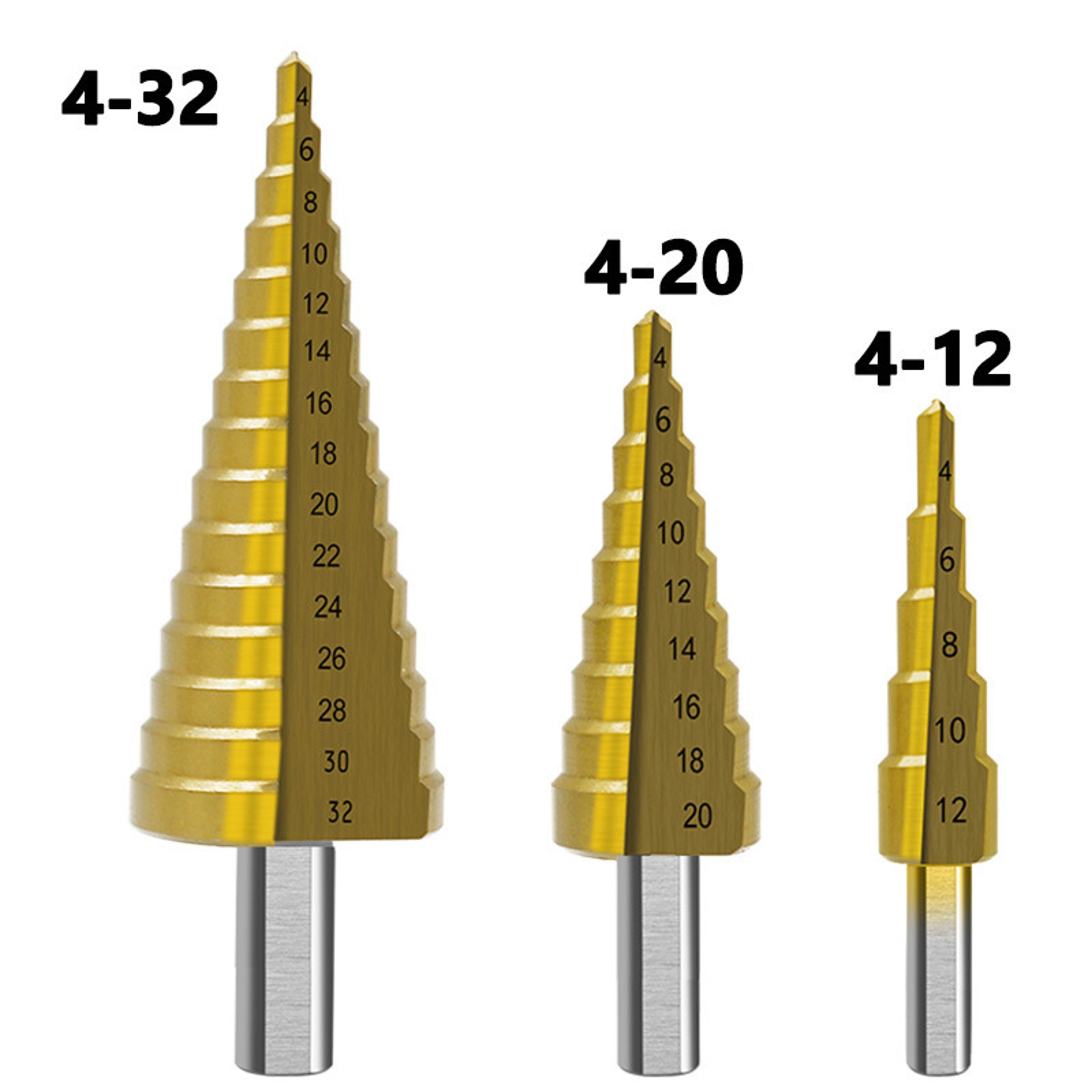 Titanium HSS Step Drill Bit Set for Fast Multi Size Metal Hole Cutting – view 4