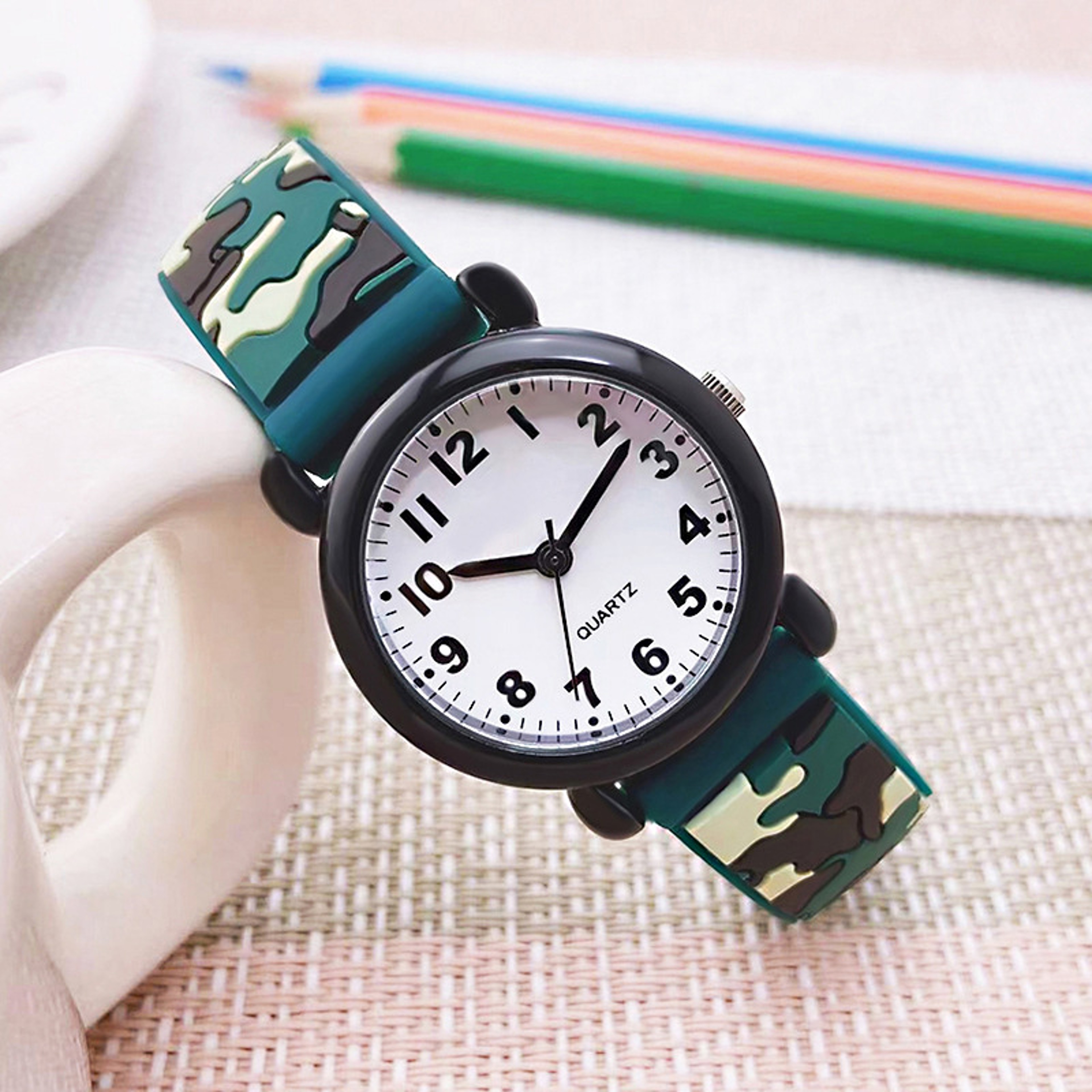 Camouflage Outdoor Sports Watch For Kids Boys Student Quartz Watch 3