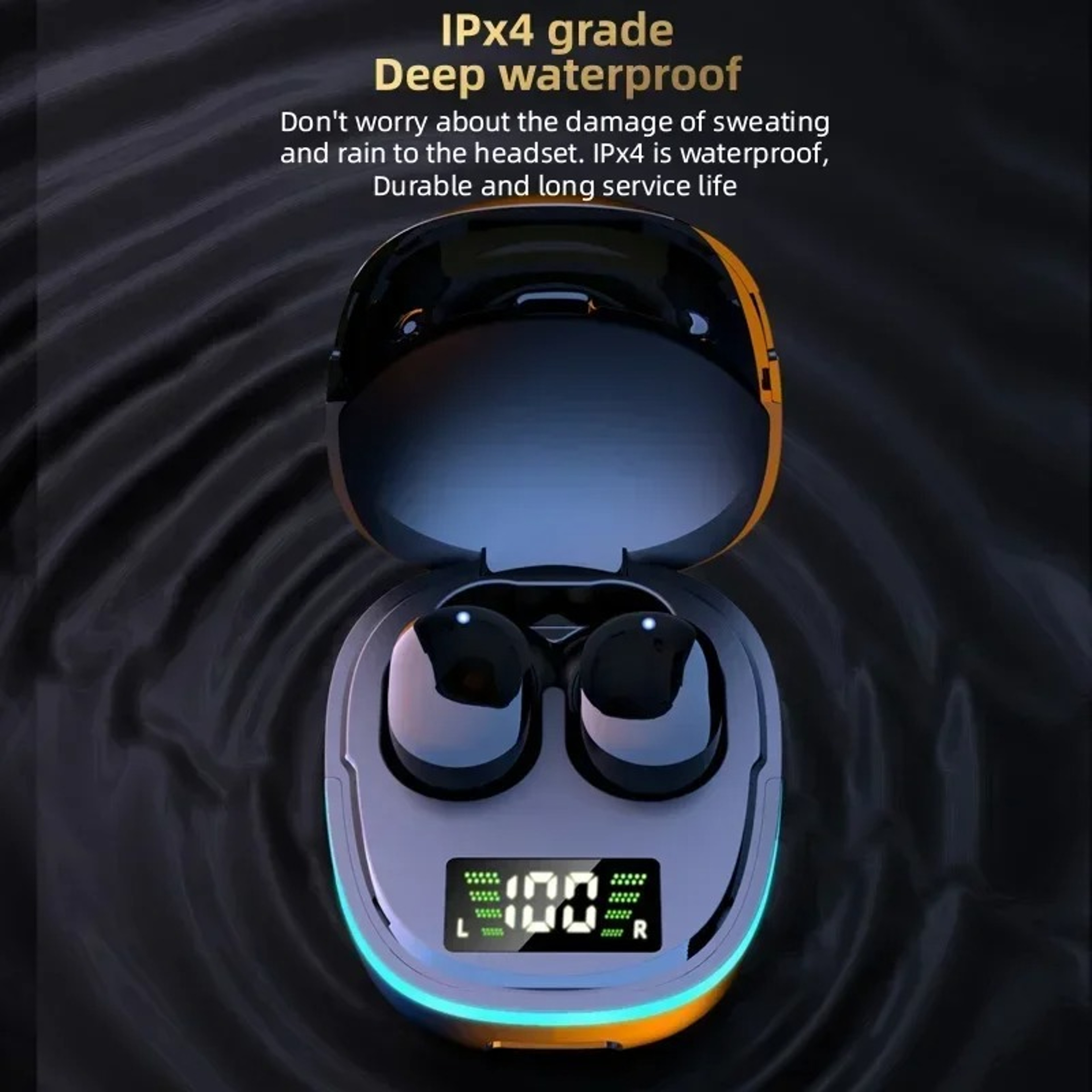 Wireless Bluetooth Earbuds Waterproof TWS Headphones with Digital Display Charging Case – view 6