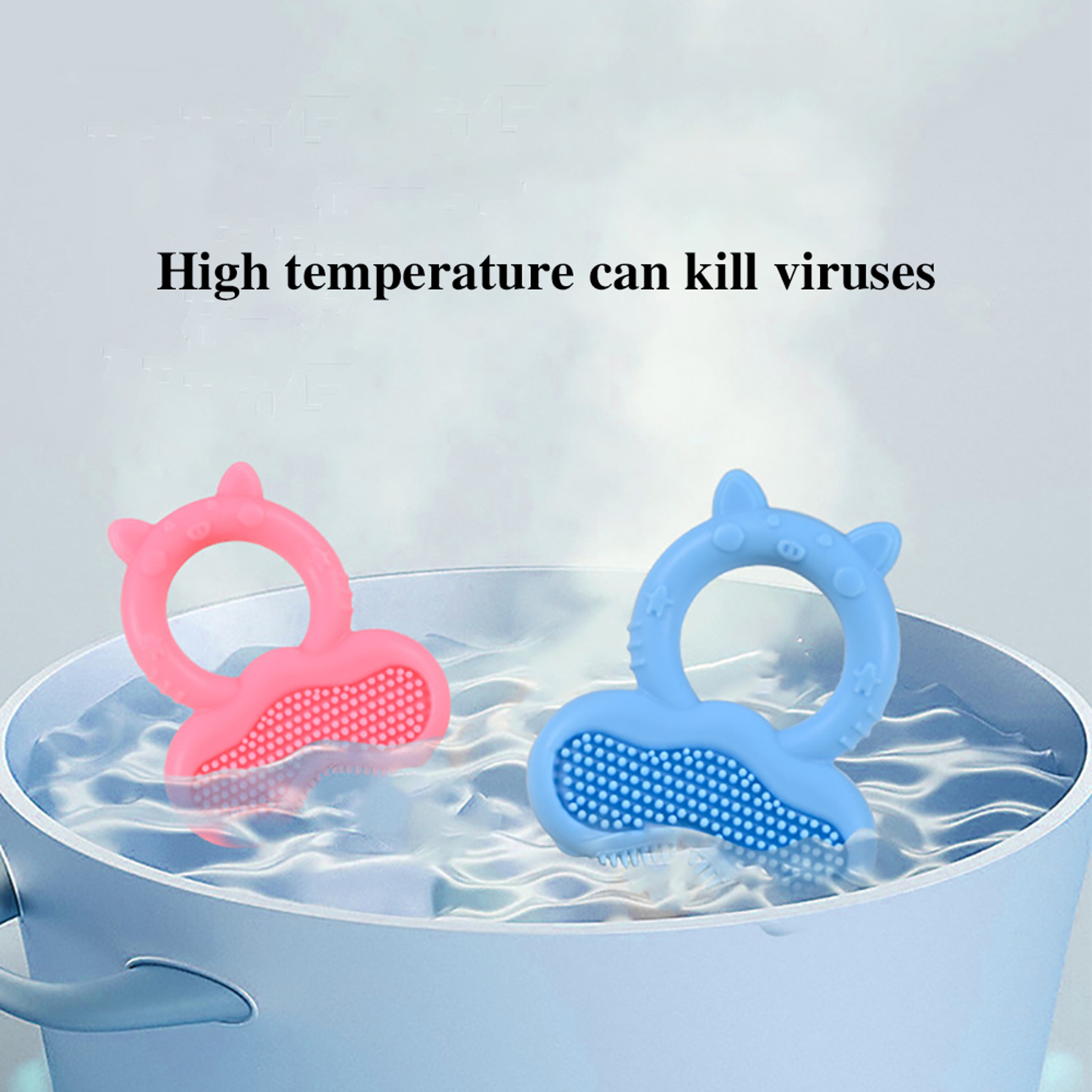 Cute Silicone Baby Teether Ring Animal Shape Soothing Teething Toy 5