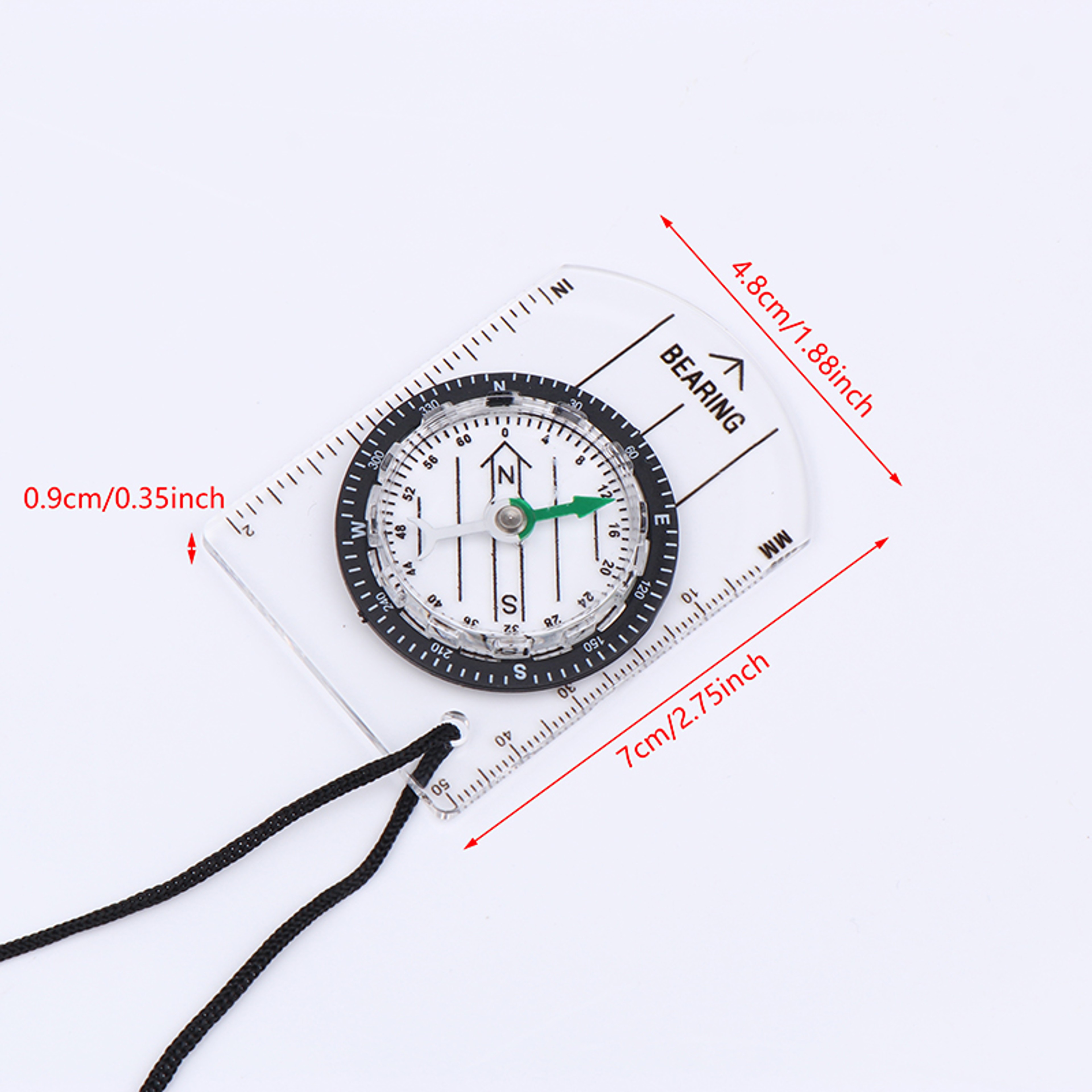 Transparent Acrylic Map Ruler Compass Outdoor Navigation Tool – view 2