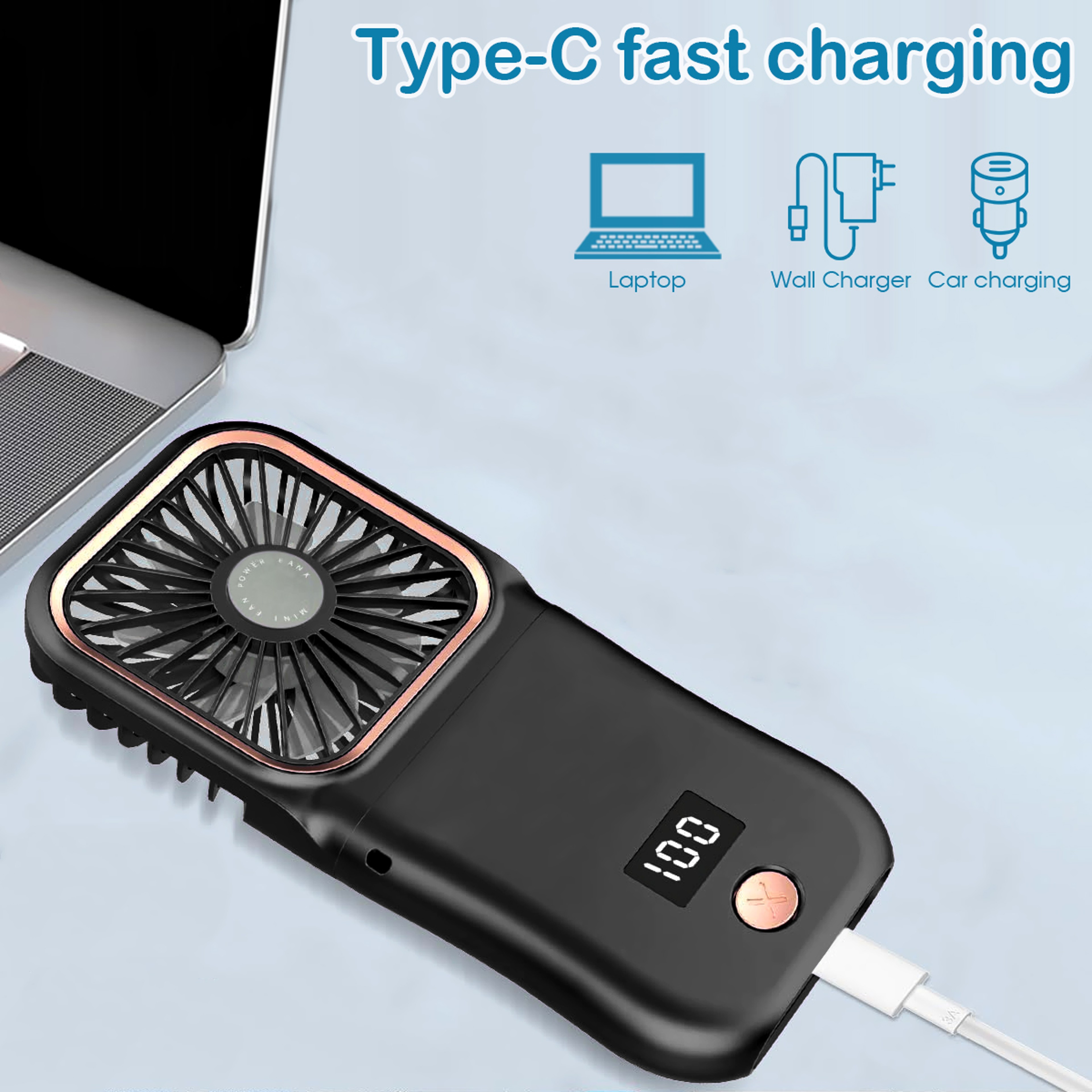 Portable Bladeless Neck Fan Speed Foldable Cooling Fan 5