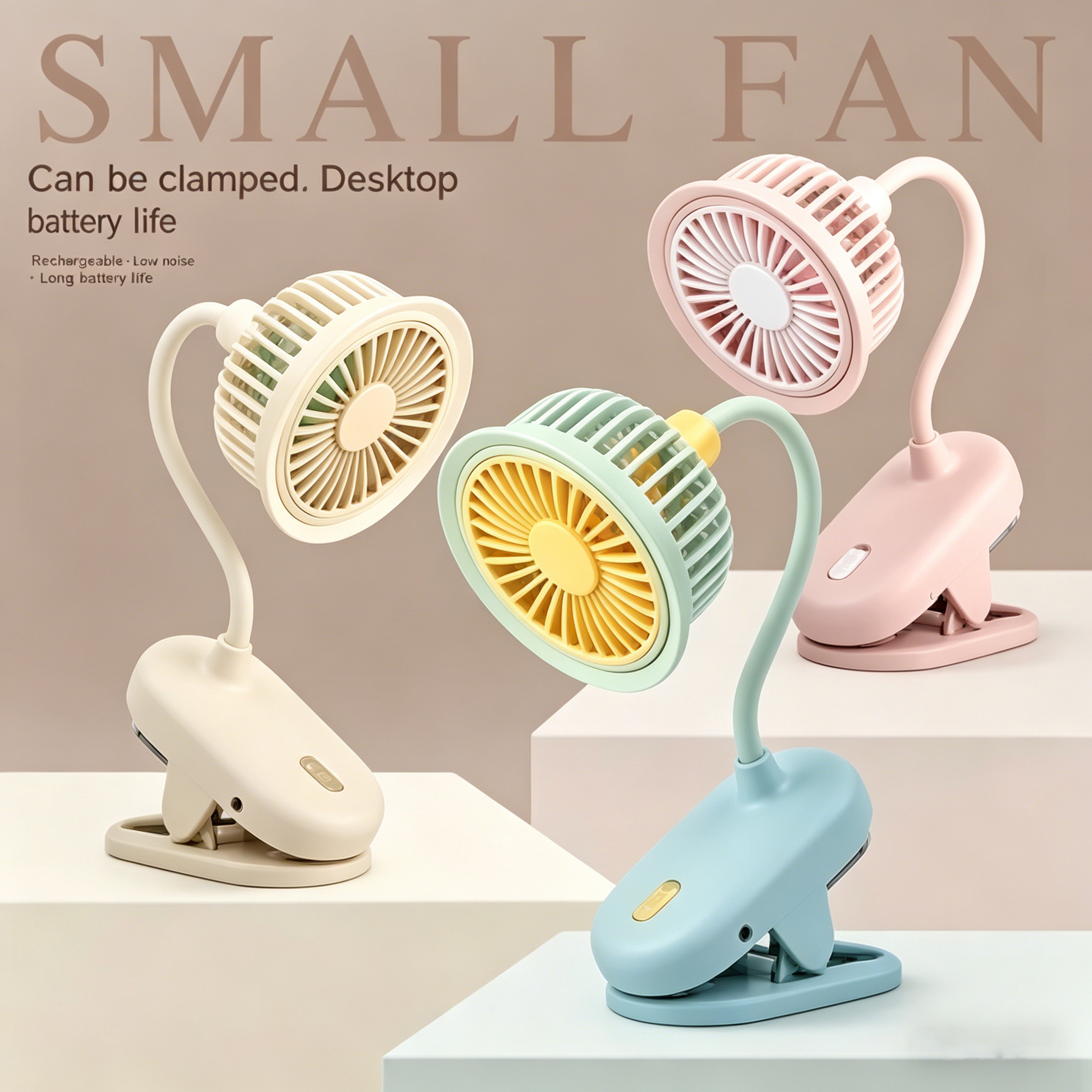 USB Rechargeable Clip On Mini Fan With Adjustable Strong Wind Portable Cooling Fan 0