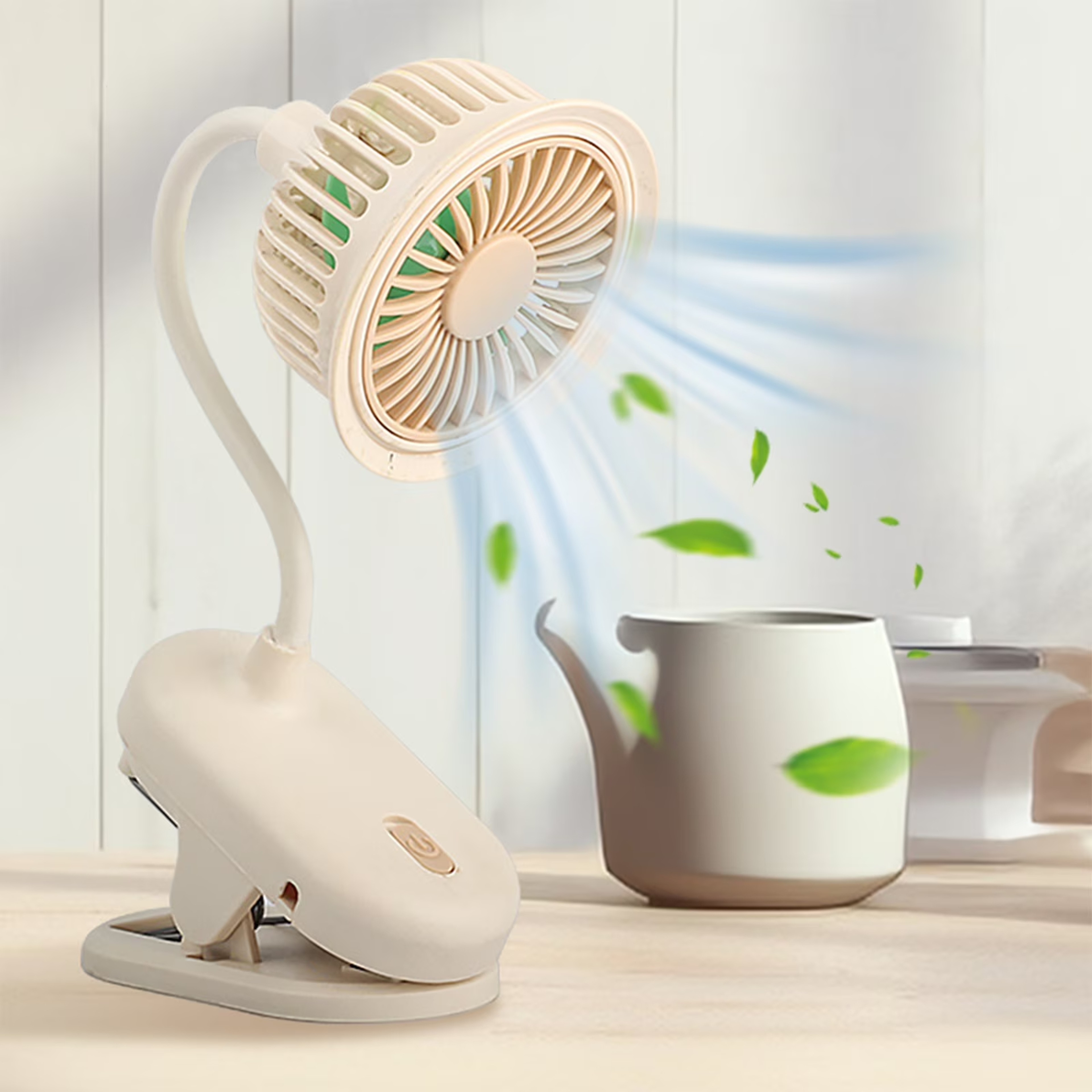 USB Rechargeable Clip On Mini Fan With Adjustable Strong Wind Portable Cooling Fan 4